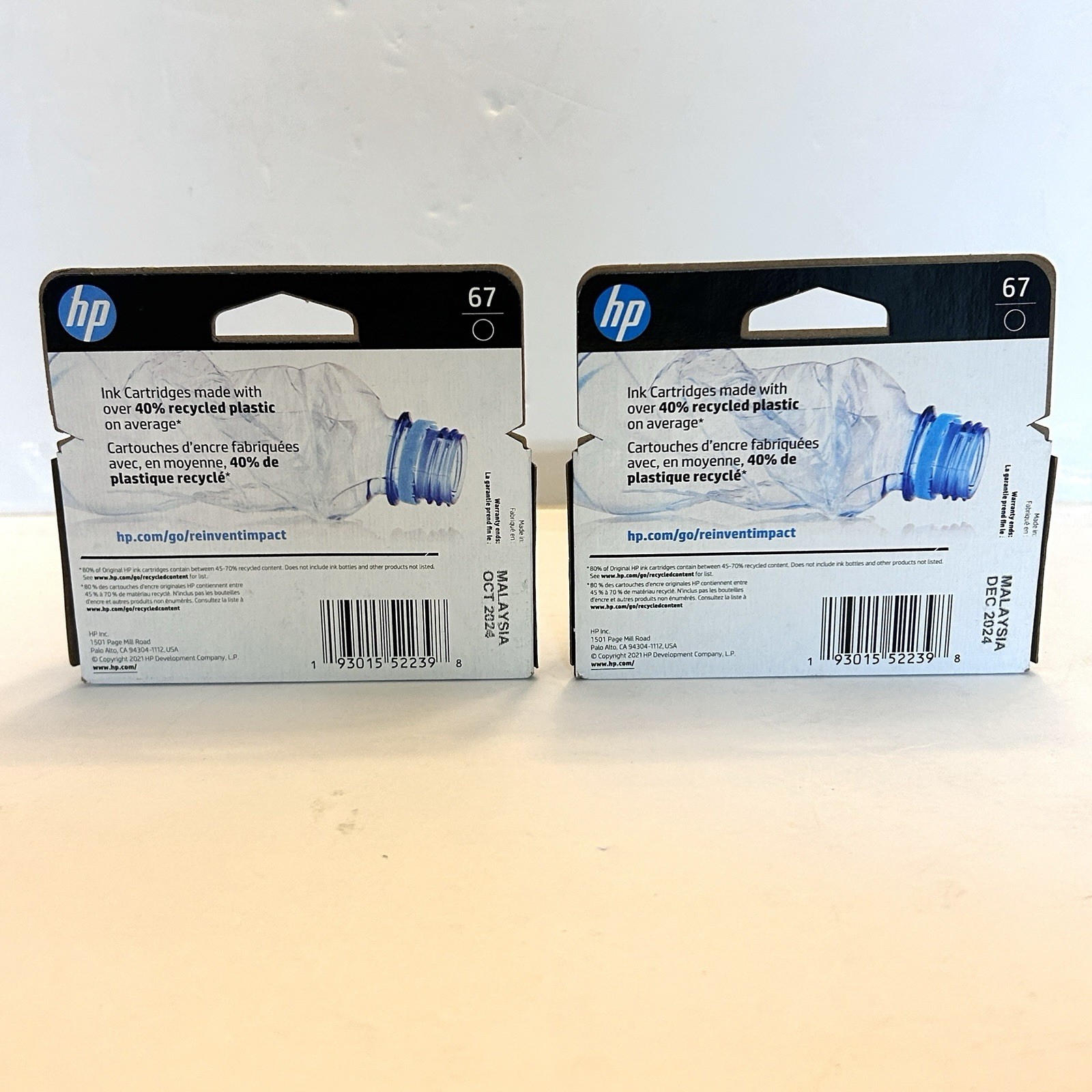 HP OEM Genuine Original 67 2-Pack Bundle Black Ink Cartridges NEW! Exp. 2024