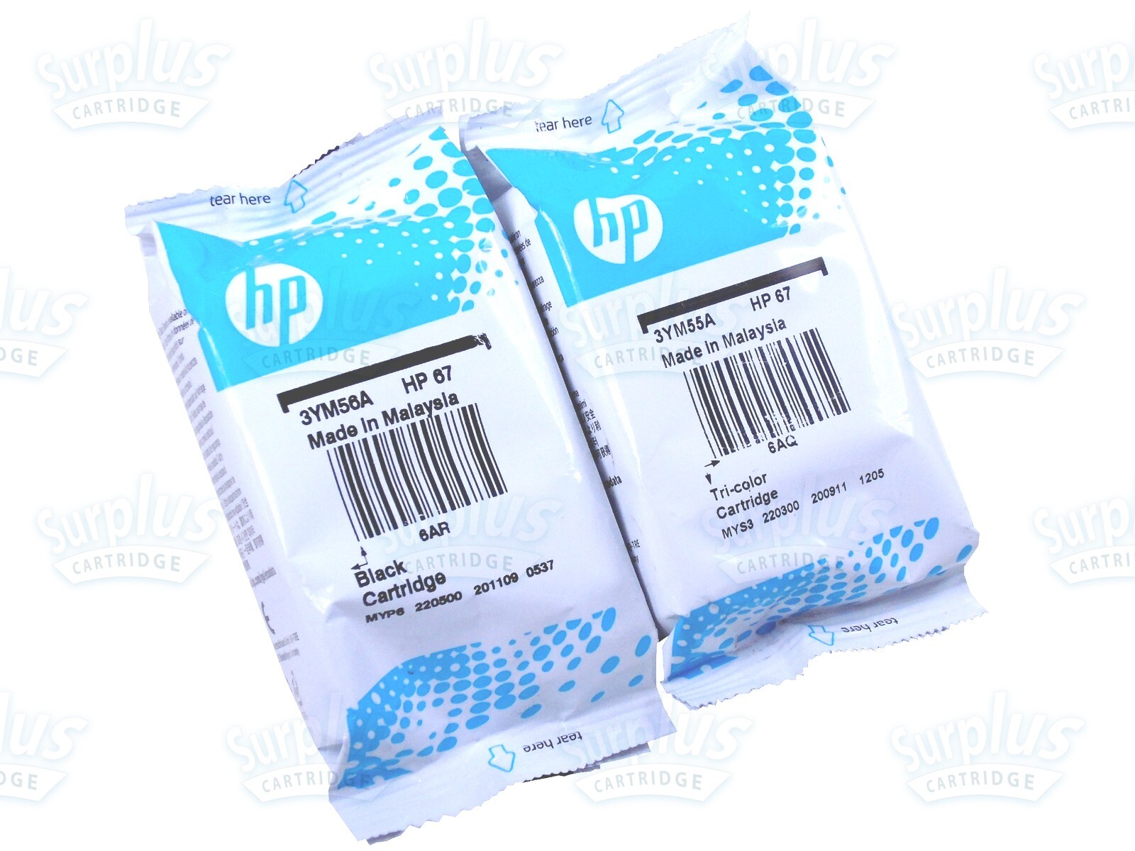 2-PK Genuine HP 67 Black & Color Ink Cartridges DeskJet 2724 2725 2755