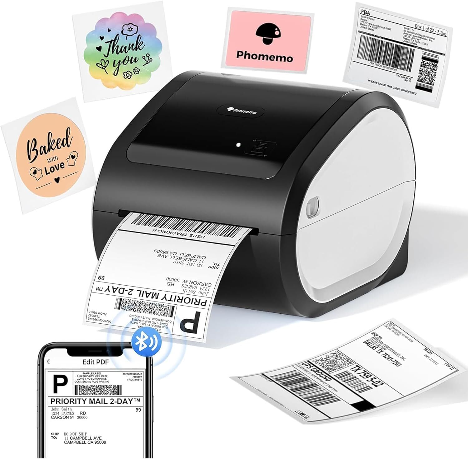 Bluetooth Thermal Shipping Label Printer for Shipping Packages Label Maker Lot