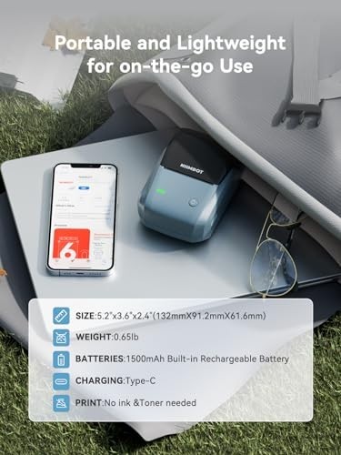 Portable Bluetooth Label Maker – 2 Inch Thermal Printer for Home, Office, School