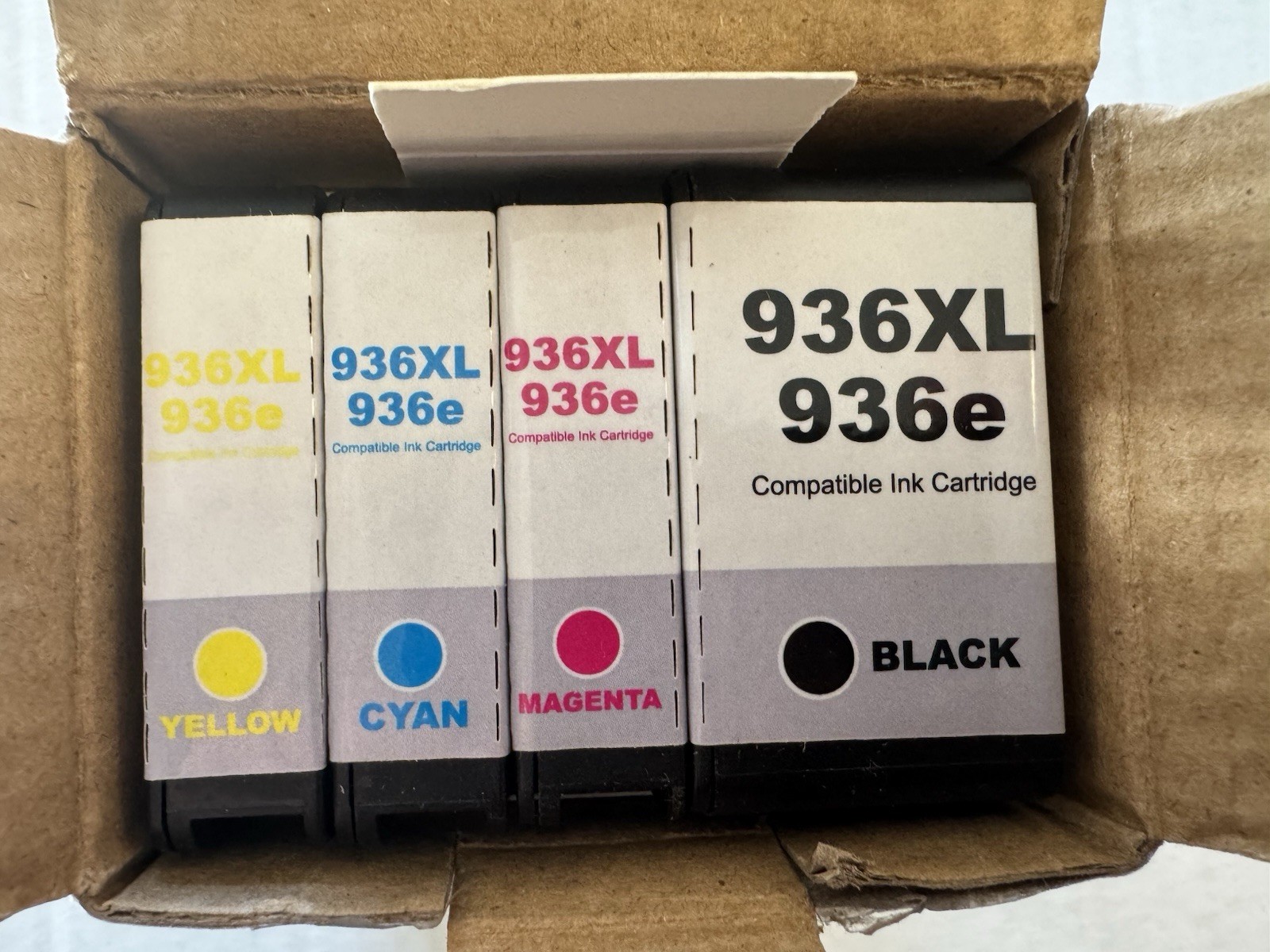 TWO 936 936XL 9125e Ink Cartridges Combo Pack: Replacement for HP 936e Ink 936XL