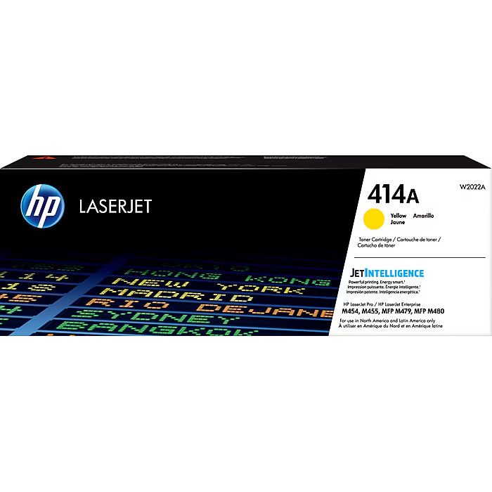 HP 414A Yellow Standard Yield Toner Cartridge, Prints Up to 2,100 Pages (W2022A)