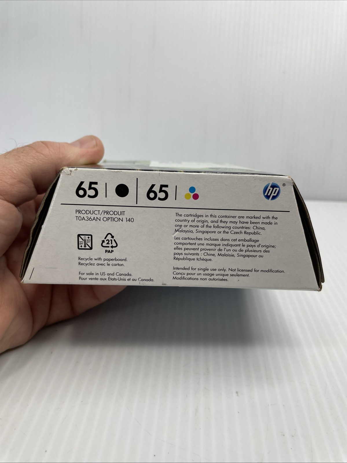HP 65/T0A36AN Black & Tri-Color Ink Cartridge