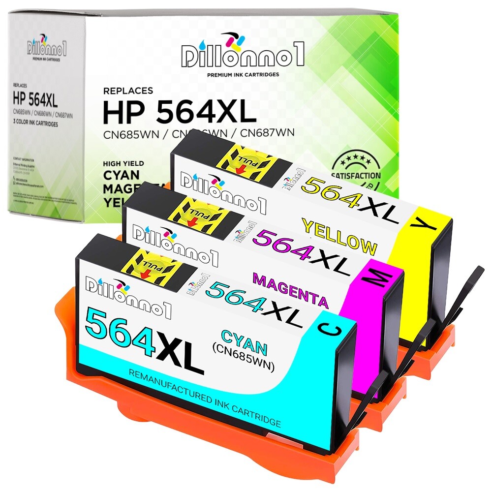 3pk #564XL CN685WN Cyan CN686WN Magenta CN684WN Yellow Ink Cartridges