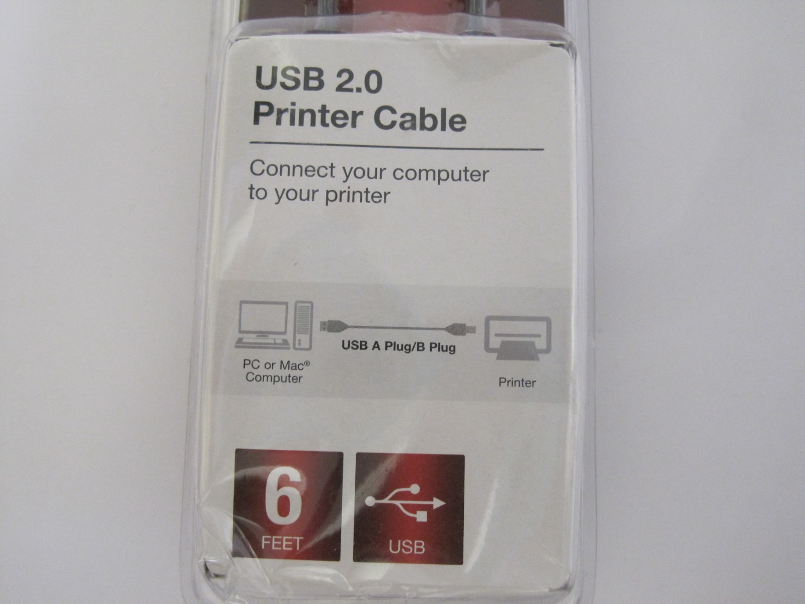 Belkin USB 2.0 Printer Cable 6 Foot USB A to USB B