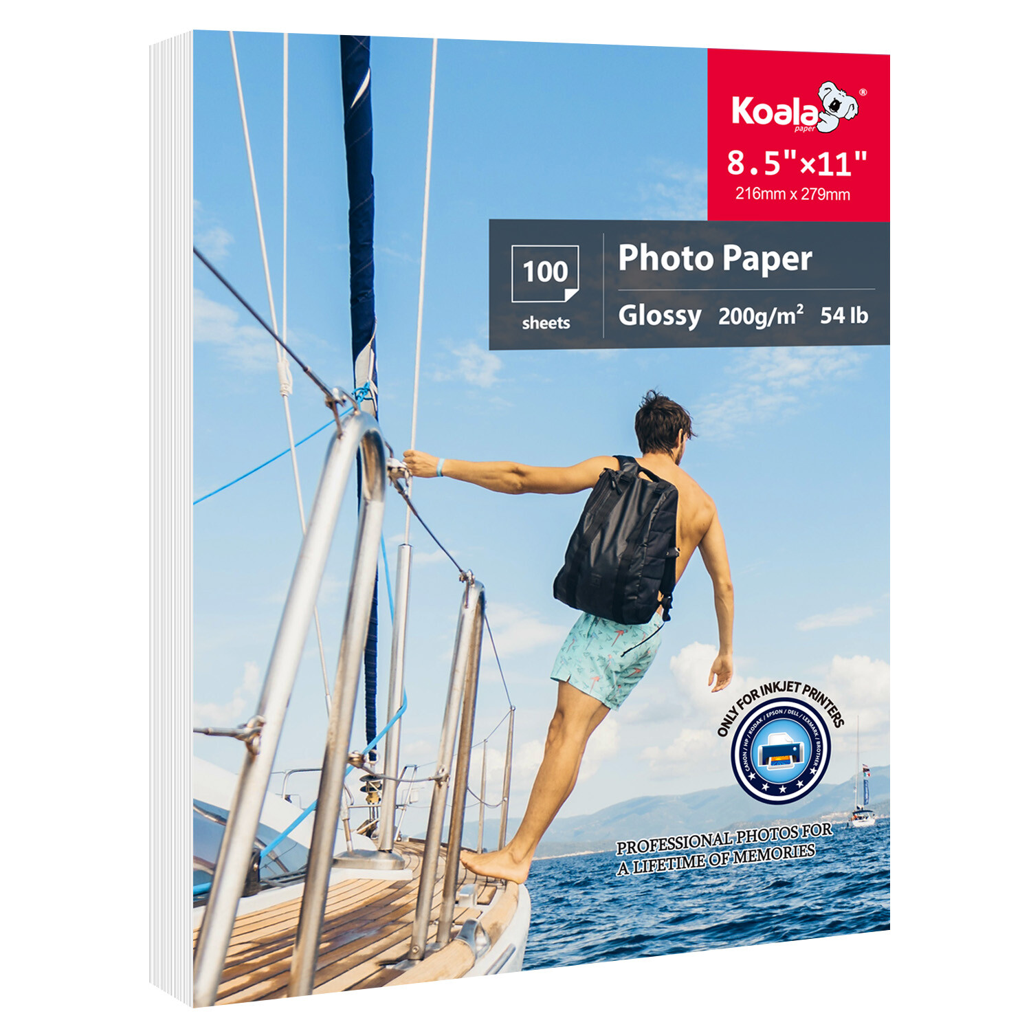 Koala Premium Photo Paper 8.5×11 Glossy 100 Sheets 54lb 200g Inkjet Epson Kodak