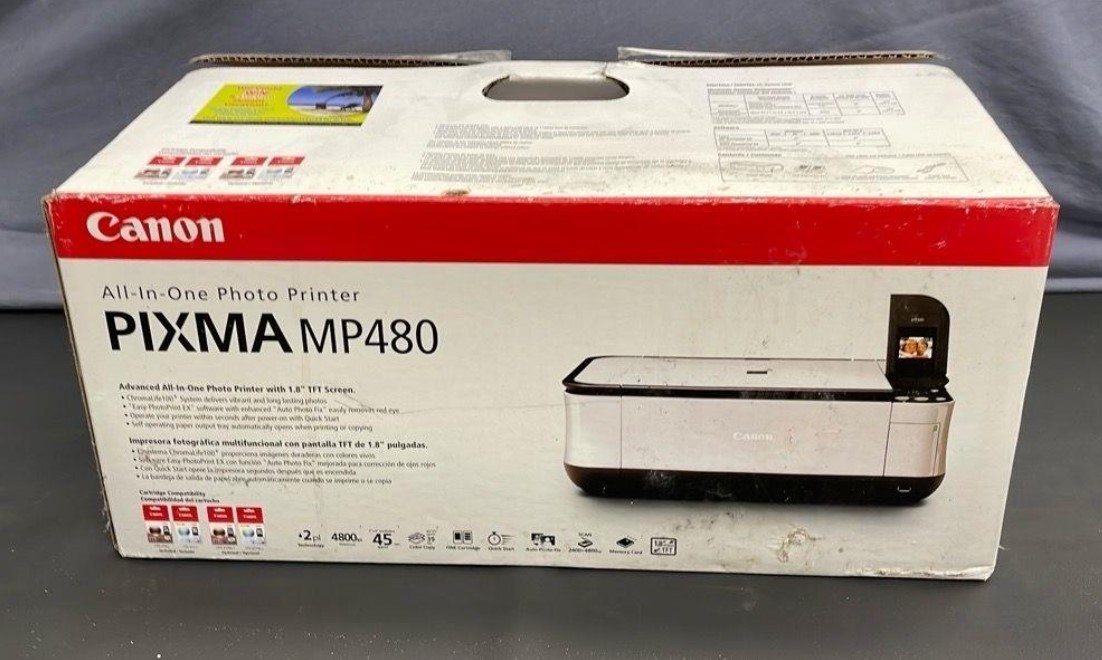 Canon PIXMA MP480 All-In-One Inkjet Printer Scanner Copier 1.8″ LCD NEW Open Box
