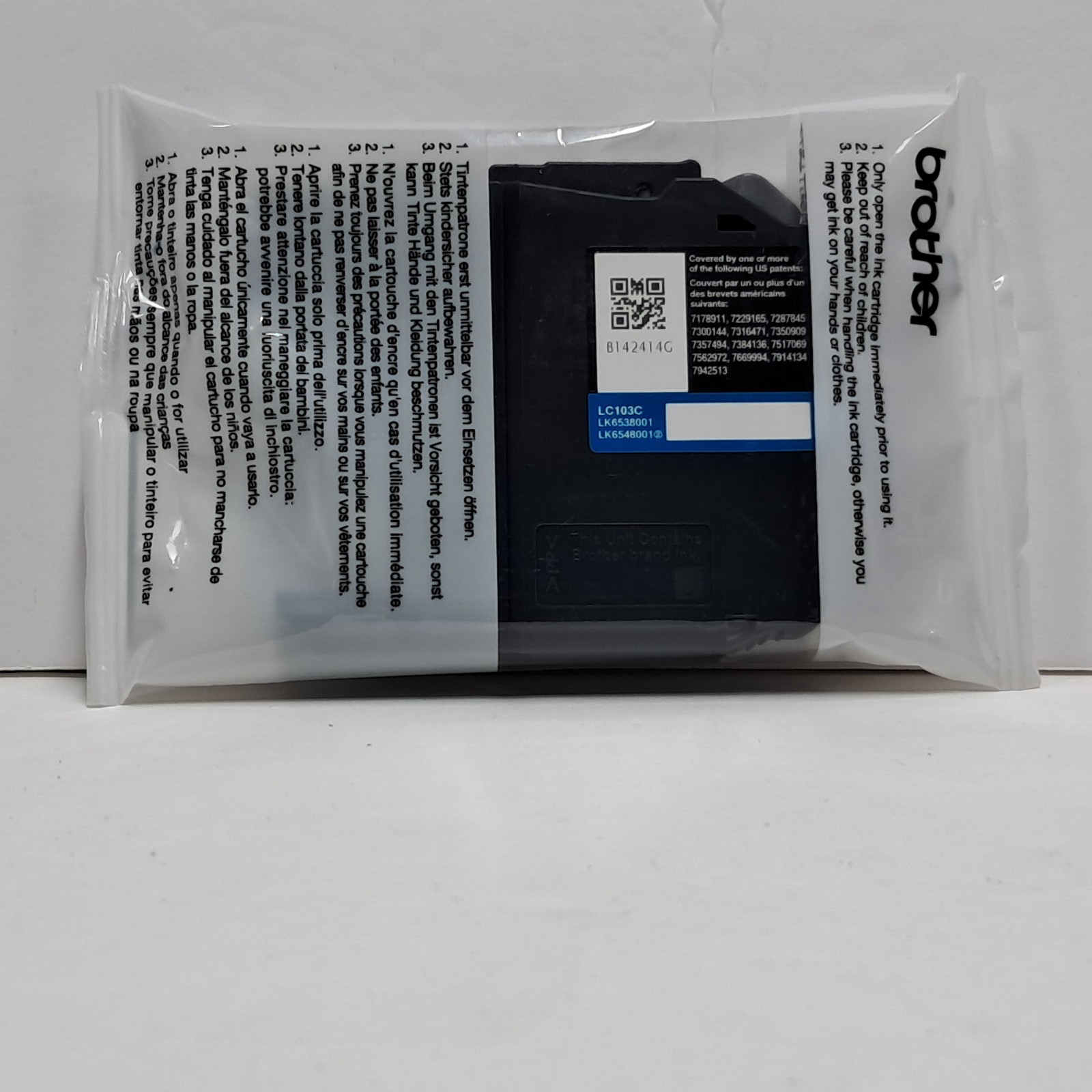 Genuine Brother LC103C XL CYAN Ink Cartridge High Yield Sealed New 2/2027 No Box