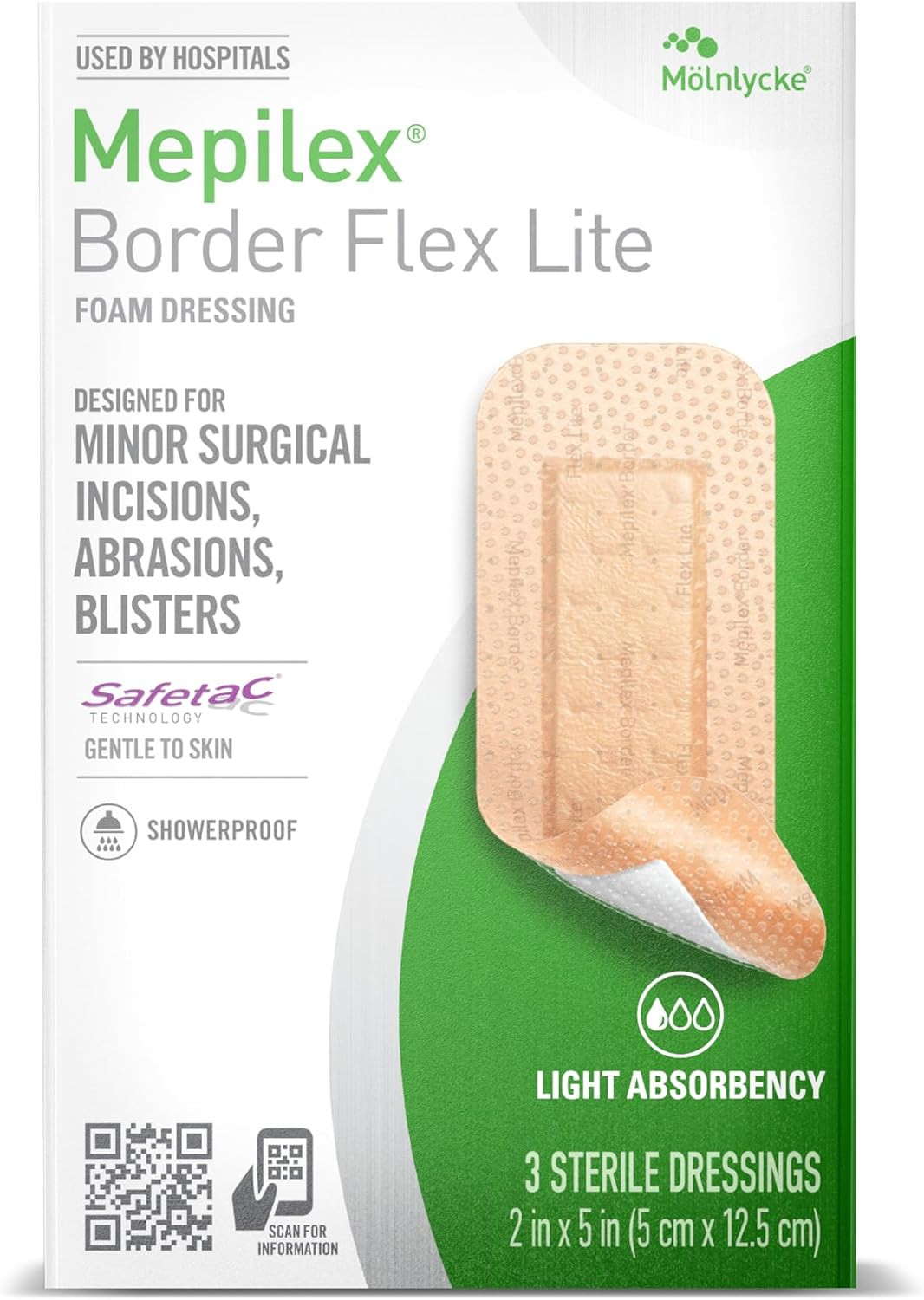 Mepilex Border Flex Lite 2 X 5In (5X12.5 Cm) Hospital Grade Dressings for Minor