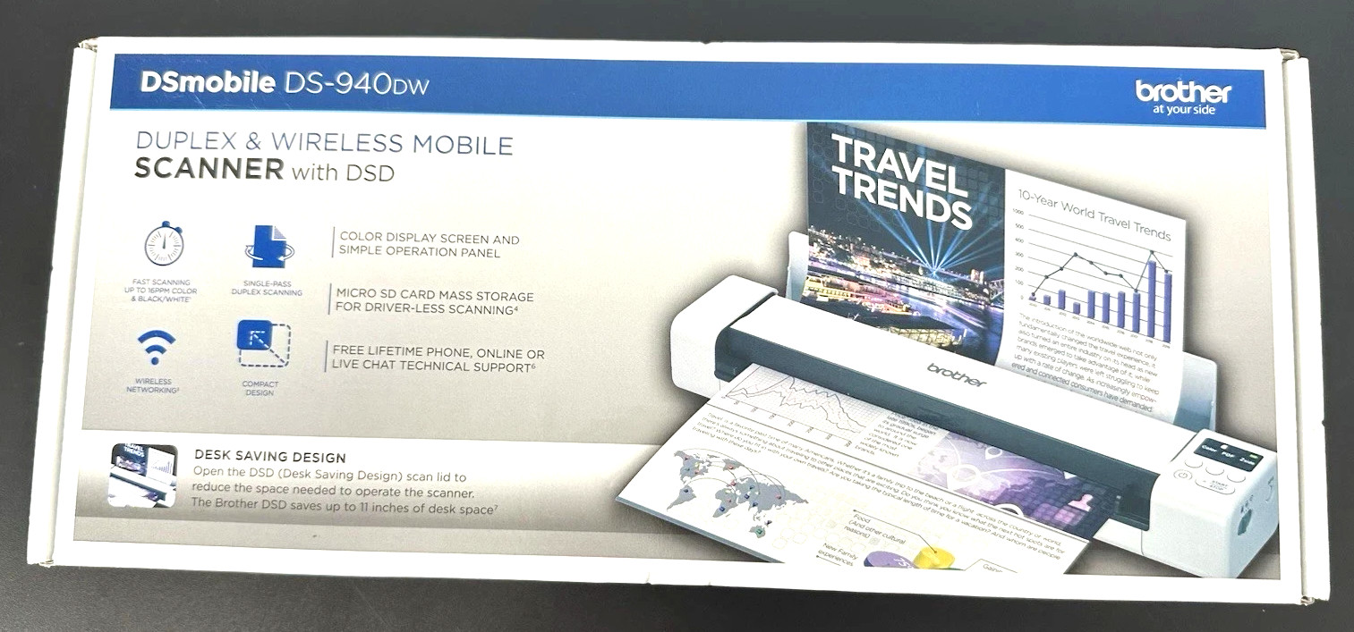 Brother DS-940DW Duplex and Wireless Compact Mobile Document Scanner
