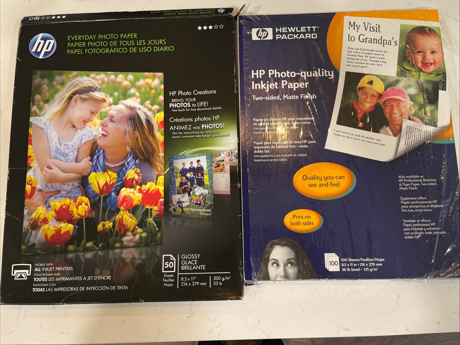 HP Letter 8.5 x 11-Inch Glossy & 2-sided Matte Photo Paper Approx 100 Sheets**