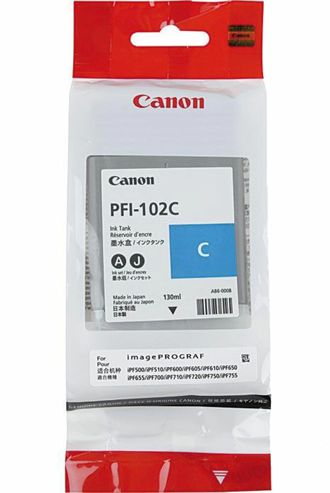 GENUINE Canon PFI-102 Cyan for imagePROGRAF iPF500 iPF600 iPF700 iPF760 iPF765