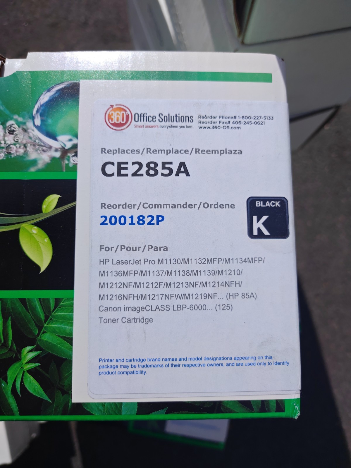 For HP 85A (CE285A) Black LaserJet Toner Cartridge