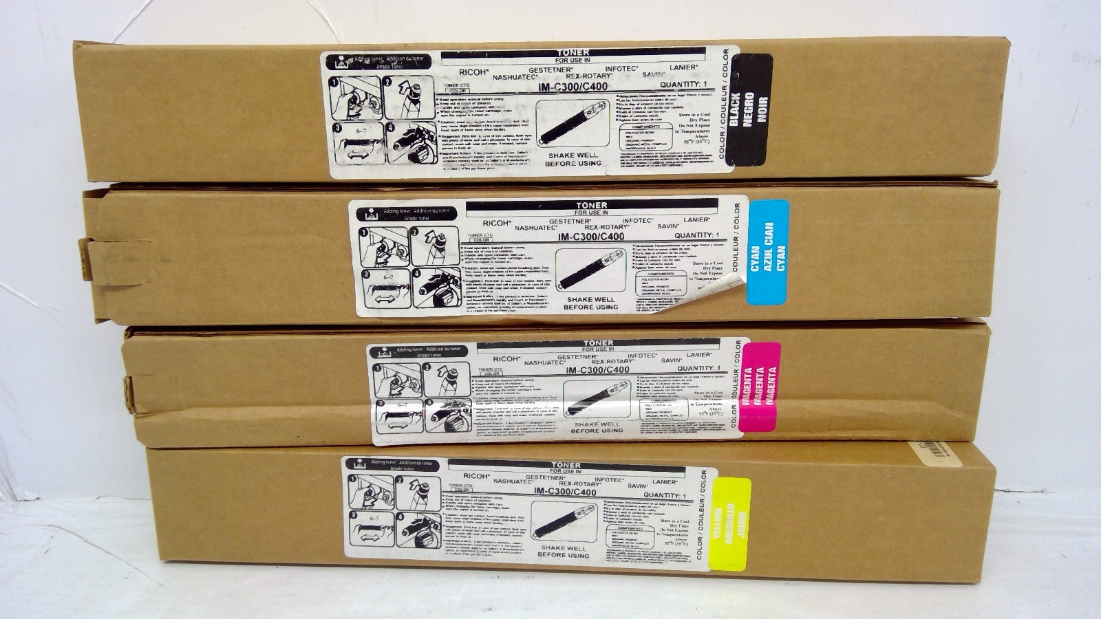 Compatible Ricoh C300/C400*Full Set*Toner Cartridges 842378 842379 842380 842381