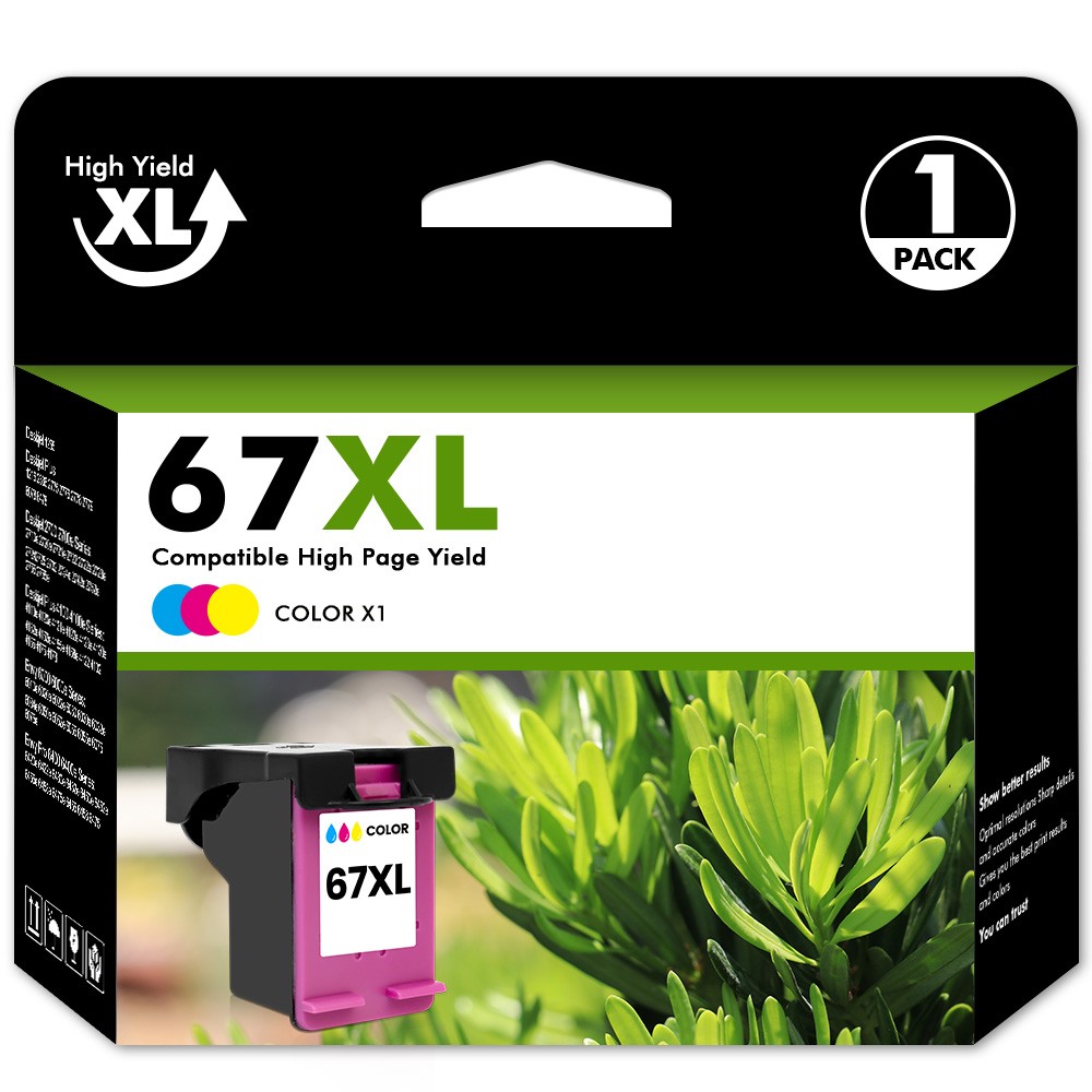 67XL Ink Cartridge for HP 67 Deskjet 2700 2700e 2755e 2800e 2855e 4155e Printer