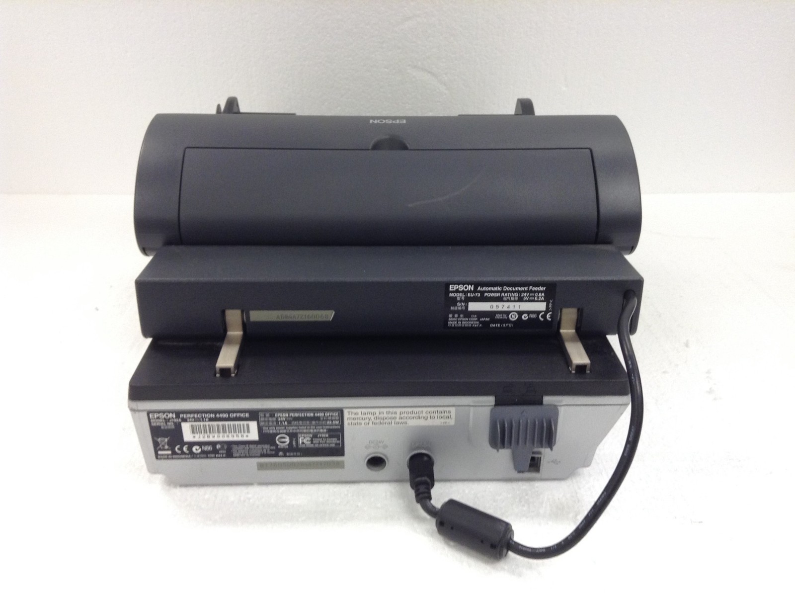 Epson Perfection 4490 Office Flatbed Desktop Scanner w/ADF EU-73 Feeder, WORKING