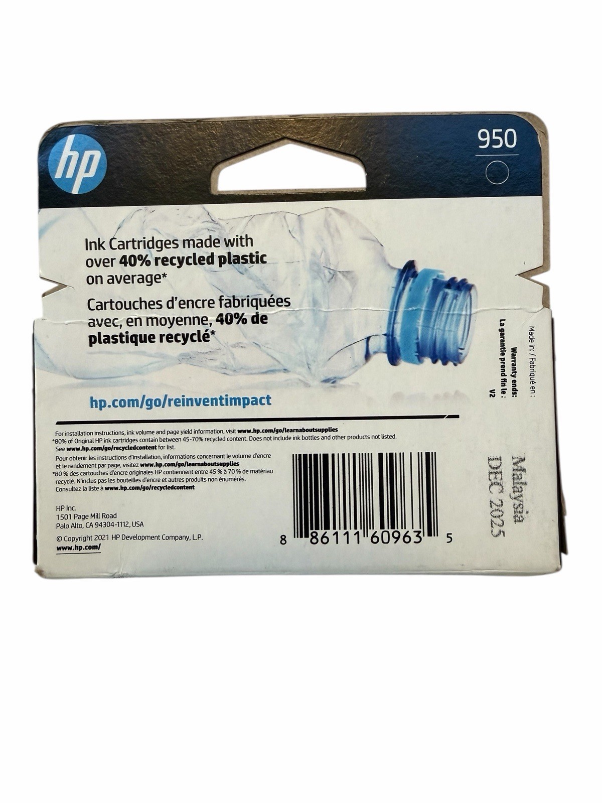Genuine HP 950 Black Ink Cartridge CN049AN EXP 2025 Sealed Box