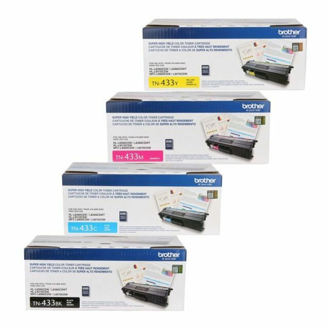 Brother TN433 High Yield Black & Multicolor Cartridge Set – 4 Piece