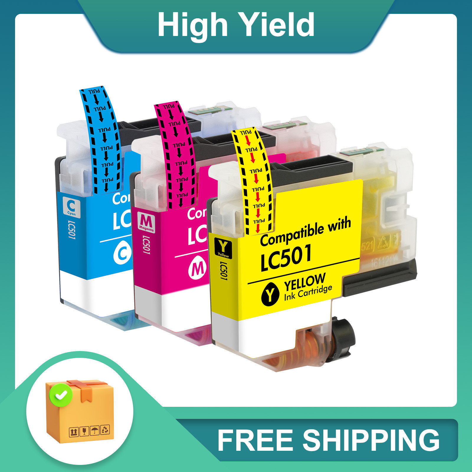 LC501 Ink Cartridges Compatible with Brother MFC-J1260DW MFC-J1360DW J1410DW LOT