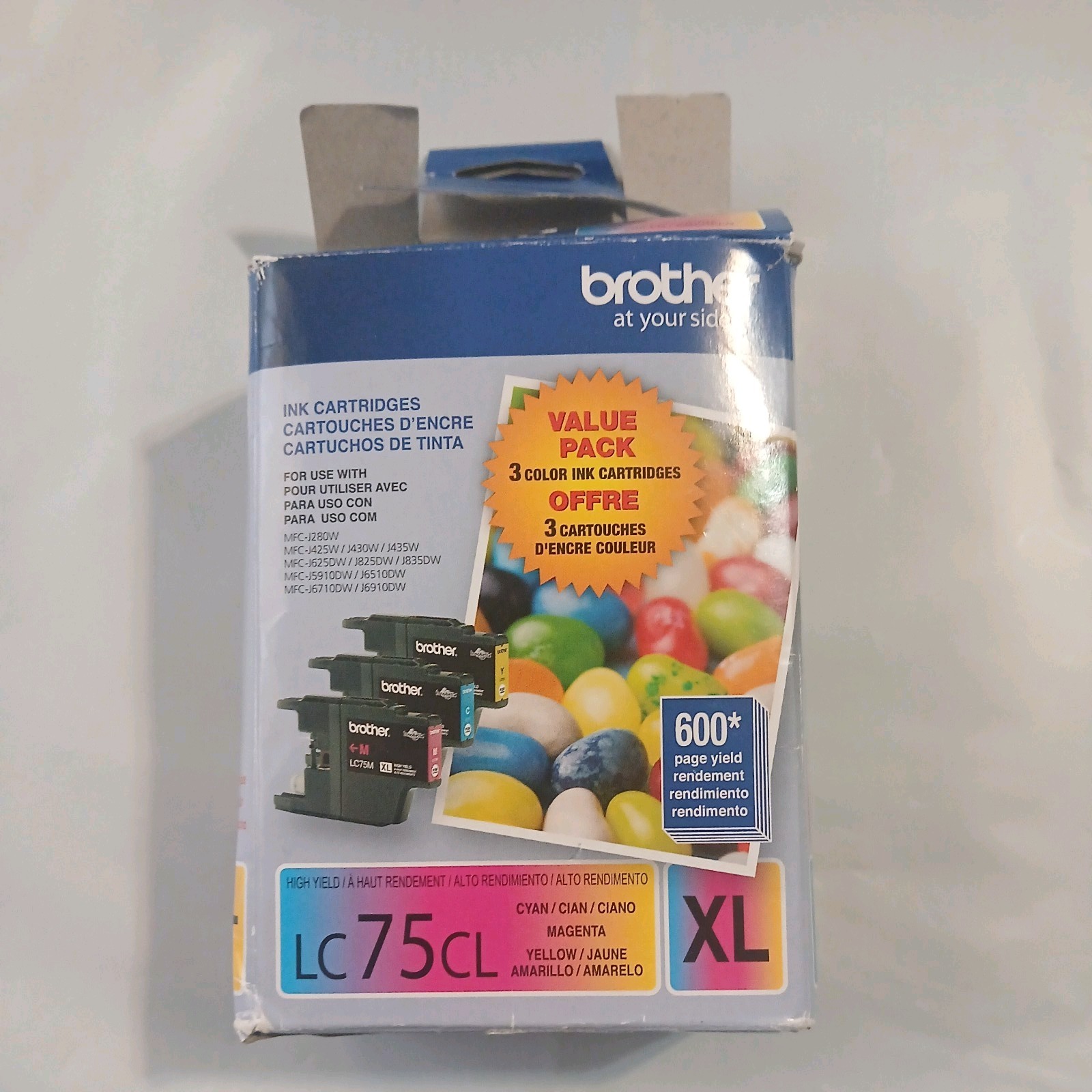 New Genuine Brother LC75CL XL Magenta Cyan Yellow Ink EXP 03/2017