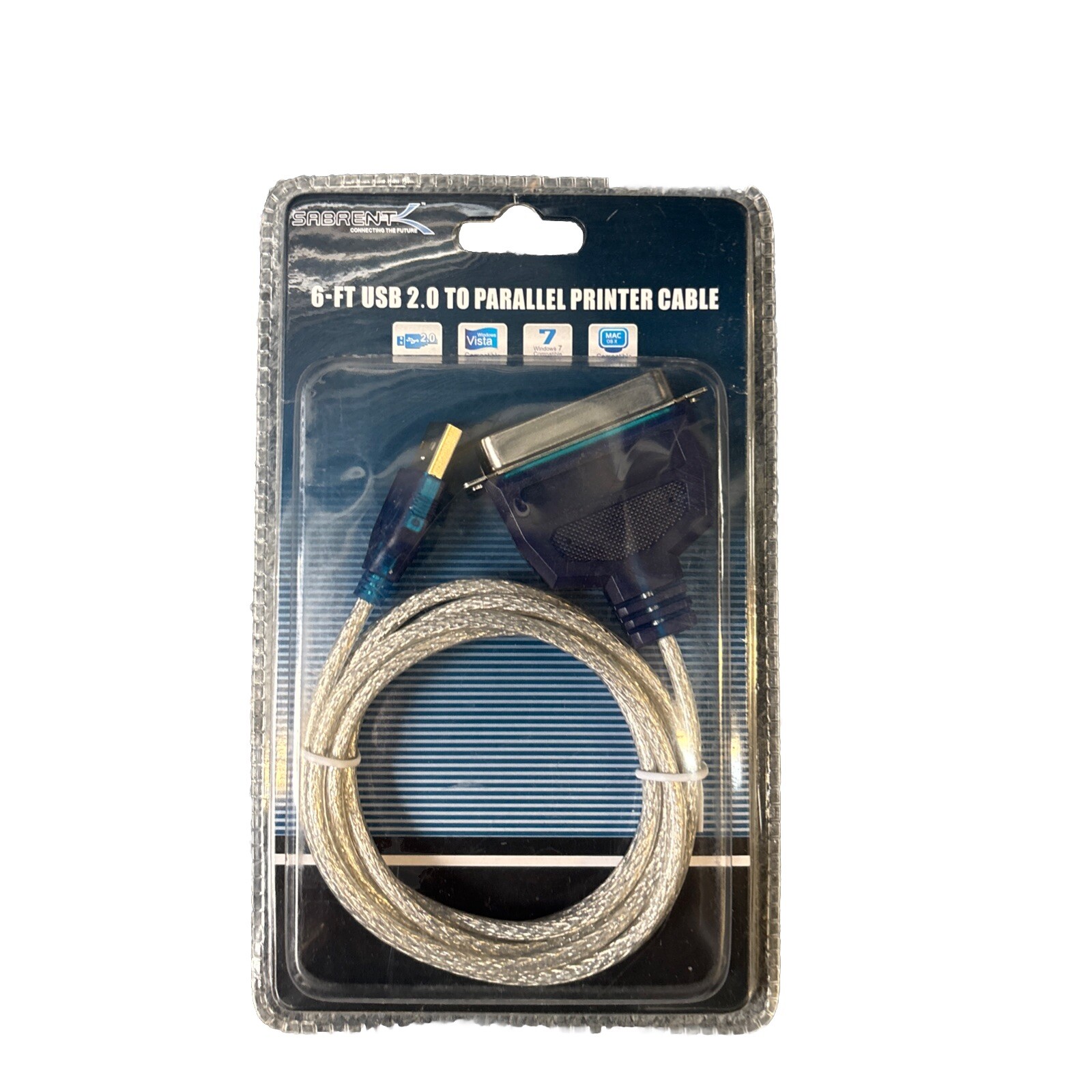 Sabrent 6ft usb 2.0 parallel printer cable IN-BOX NEW