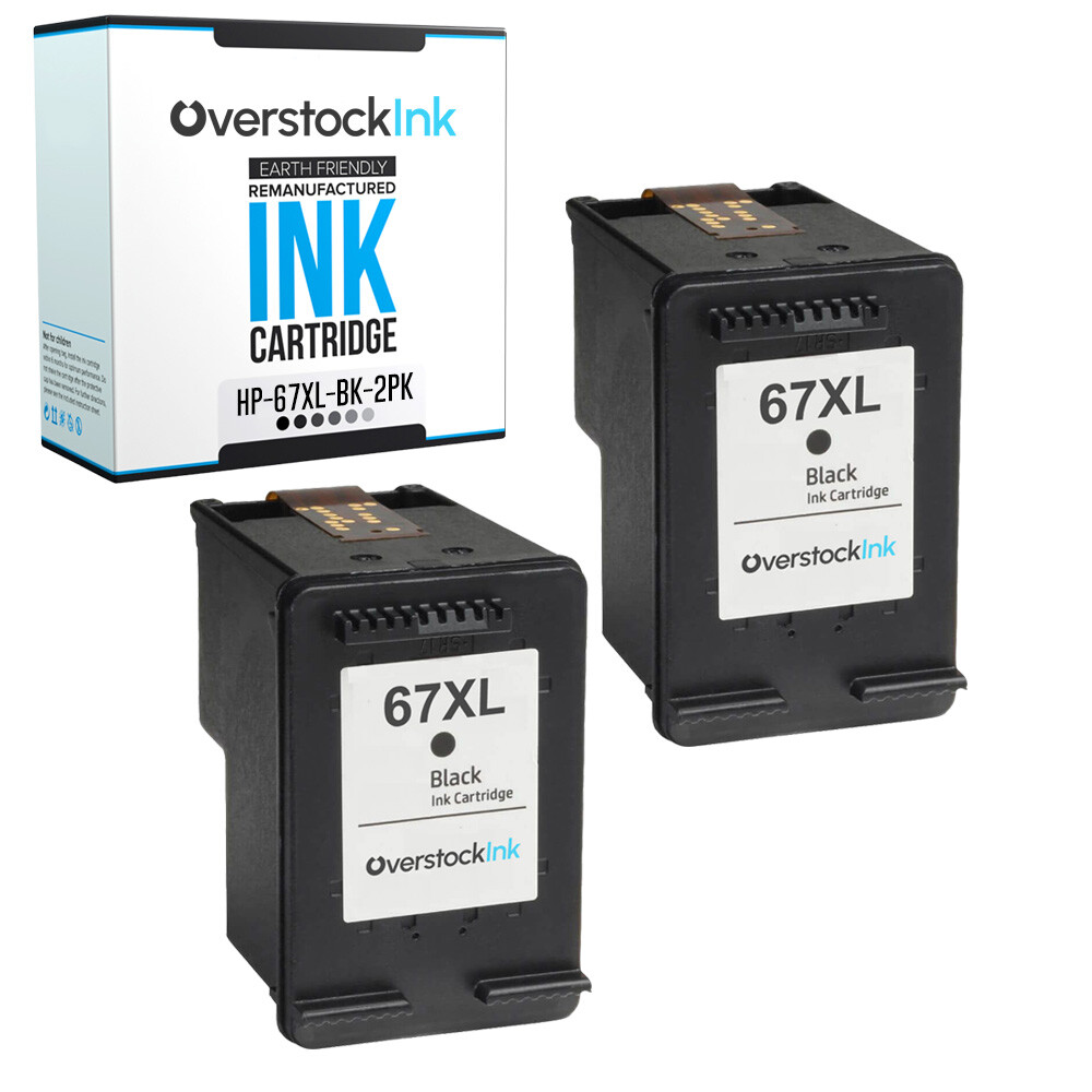Compatible HP 67XL Black Printer Ink 2PK for HP DeskJet 4155e, 2755e, 2700, 2732