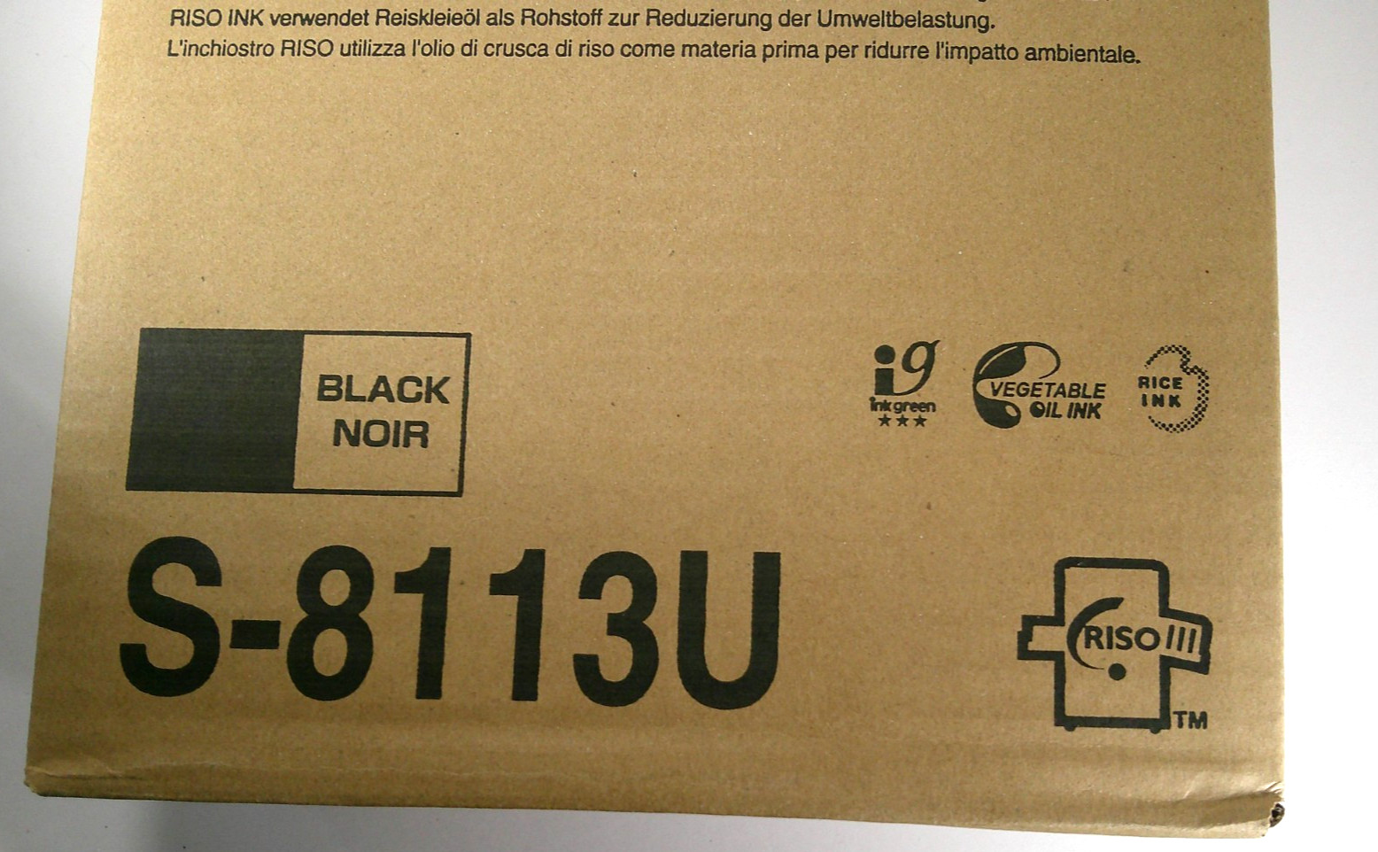 Riso Ink FII Type U S-8113U Black Ink 2 Cartridges New Old Stock