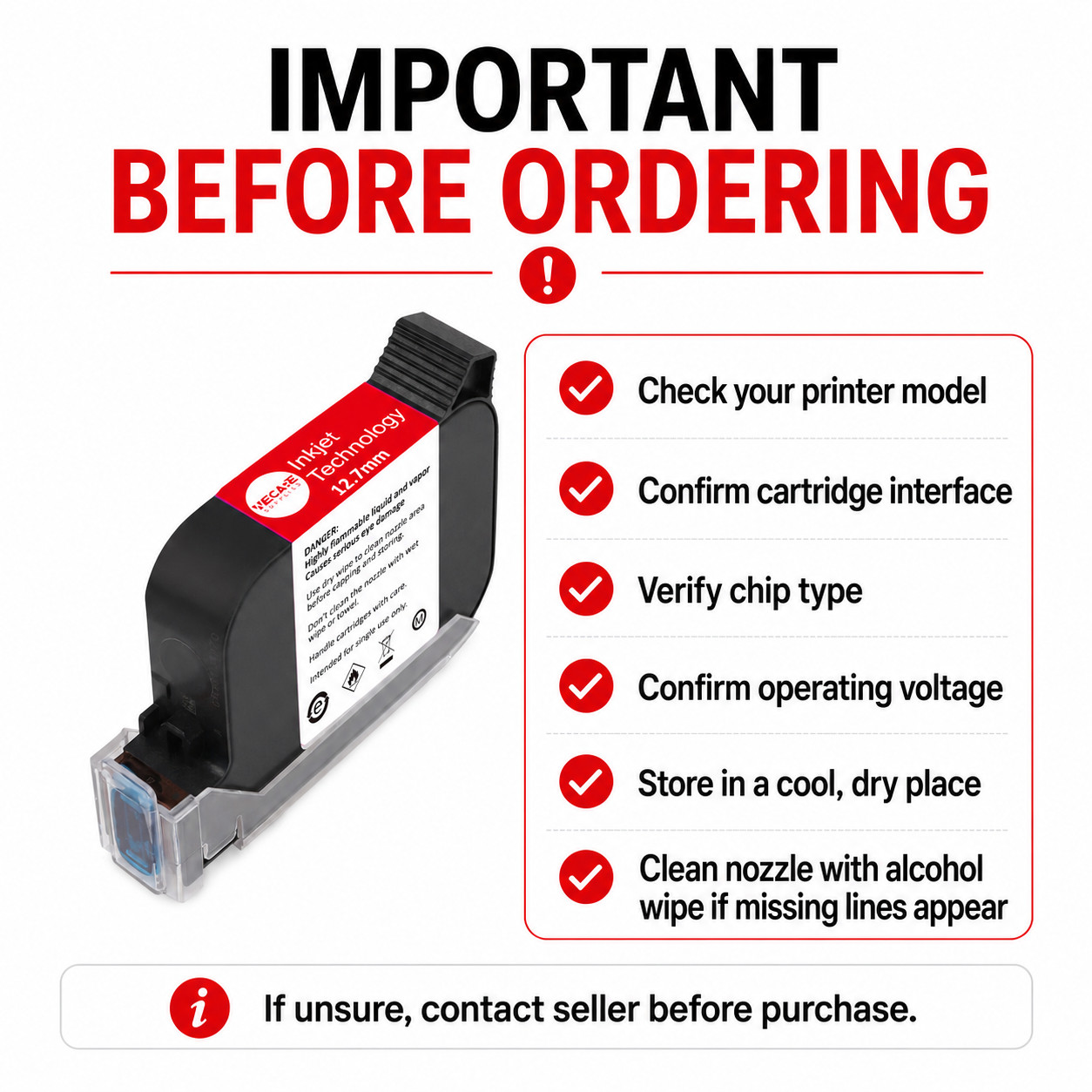 Original Printer Ink Cartridge Quick Drying 42ml Ink for Handheld Inkjet Printer