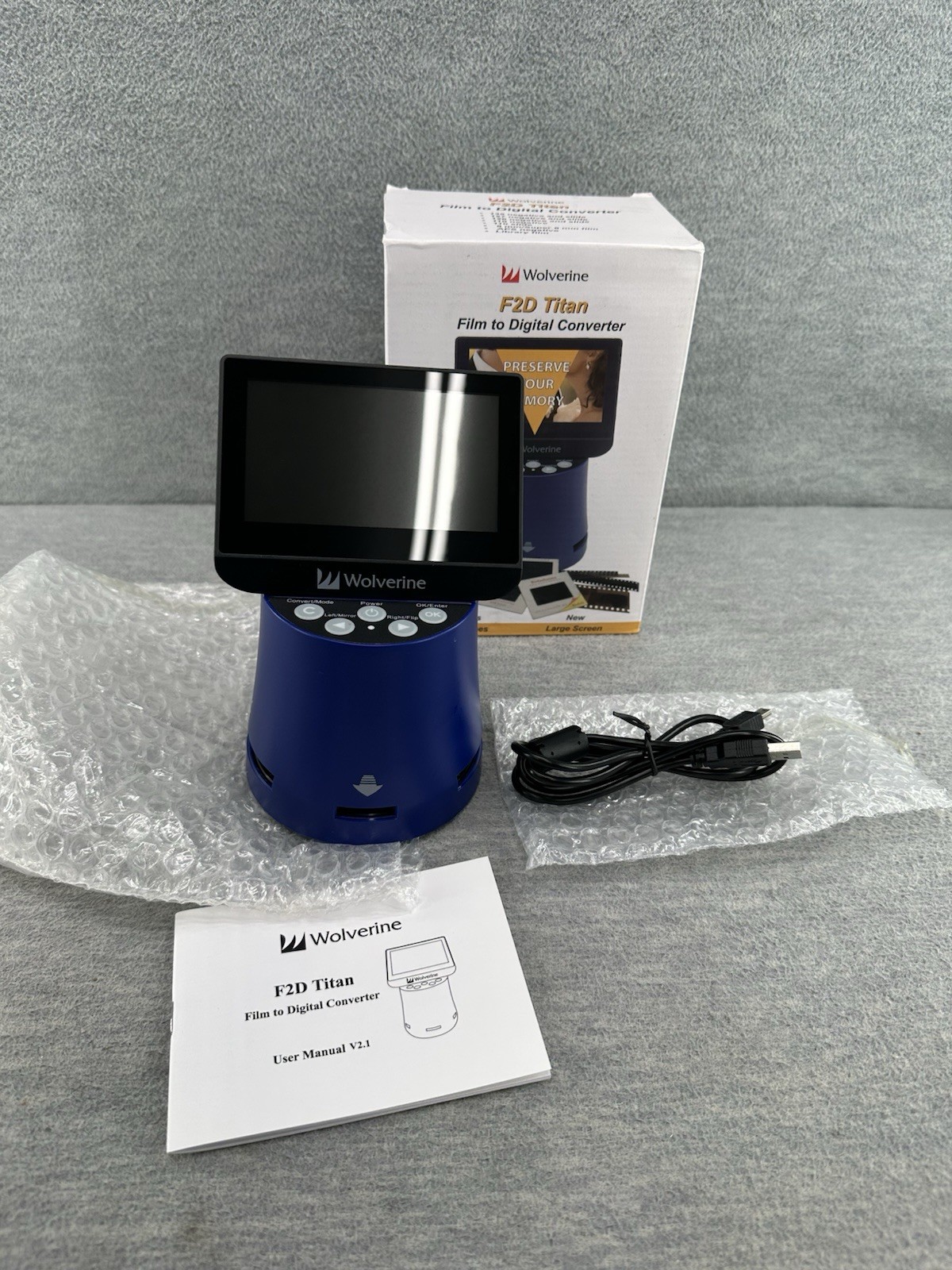 WOLVERINE F2D TITAN Titan 8-in-1 Film to Digital Converter With Adapter JUE