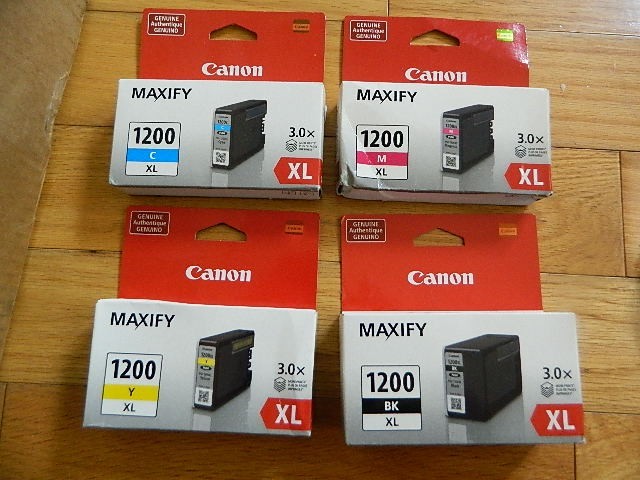 GENUINE SET 4 Canon 1200XL Large Ink Tanks MAXIFY MB2020 MB2120 MB2320 NEW SEALE