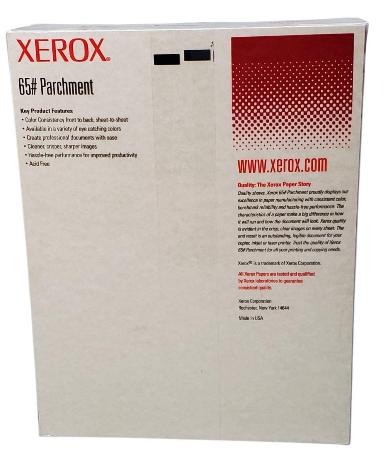 Xerox 65# Parchment Natural Copy Printer Paper 250 Sheets 8 1/2″ × 11″