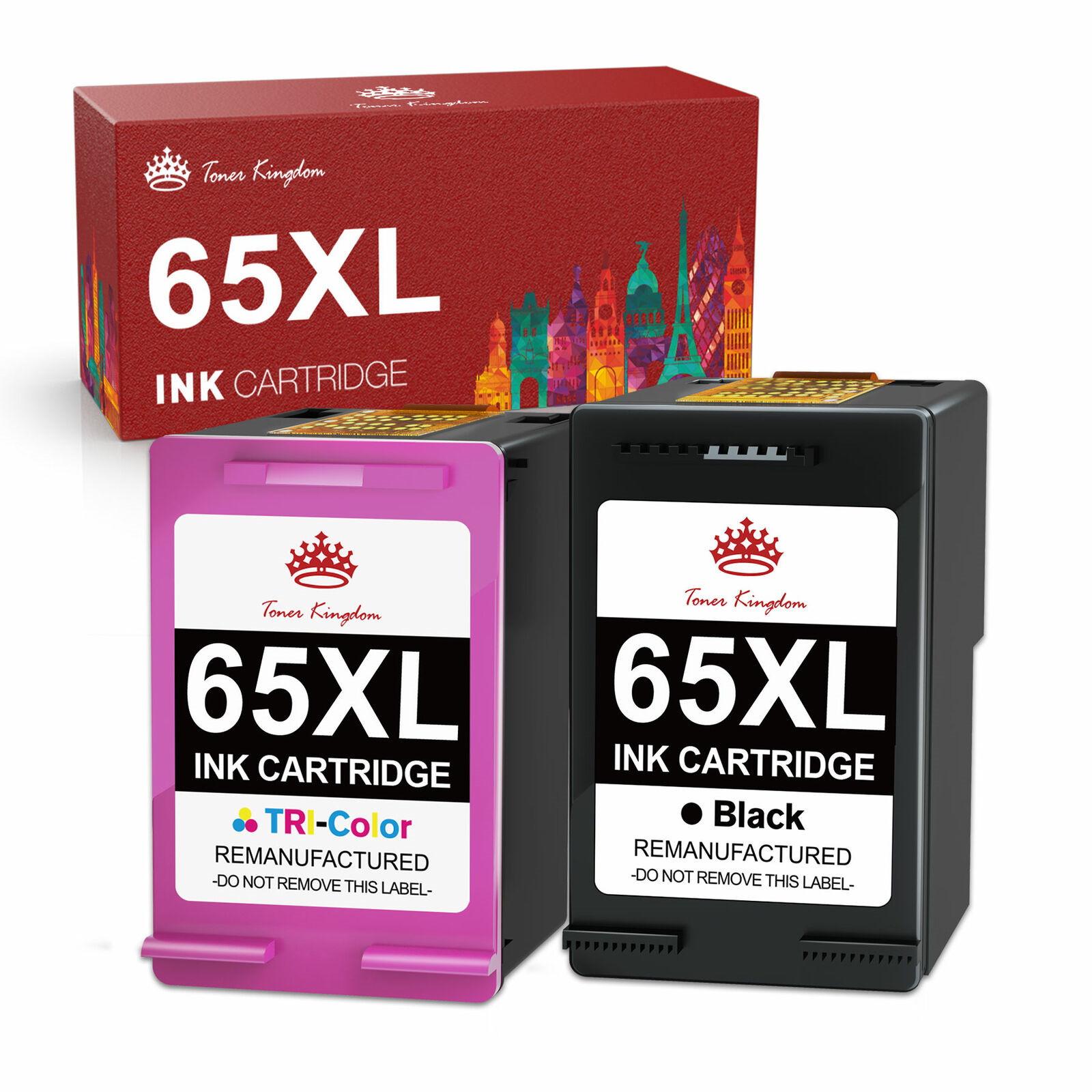 2 Combo Black Color #65 XL Ink Cartridge for HP Deskjet 2622 3730 3752 3755
