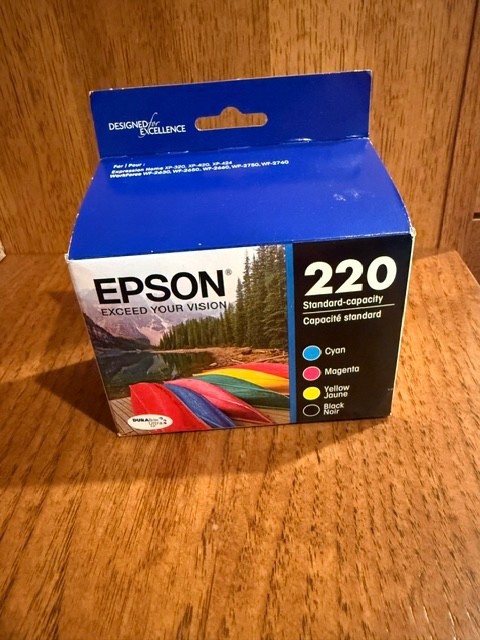 Genuine Epson 220 Ink Cartridges 4 Pack Black CMY Combo New OEM BB 2024