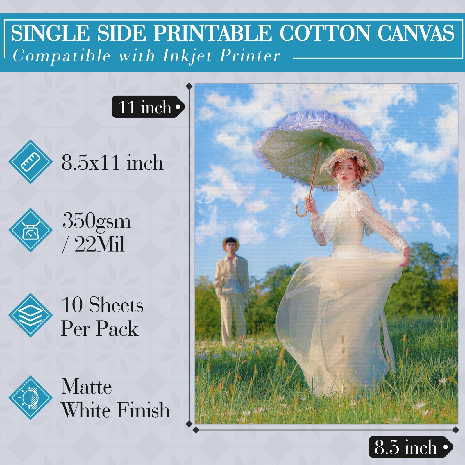 Koala Inkjet Printable Canvas Printer Photo Paper 8.5×11 Matte 240g Waterproof