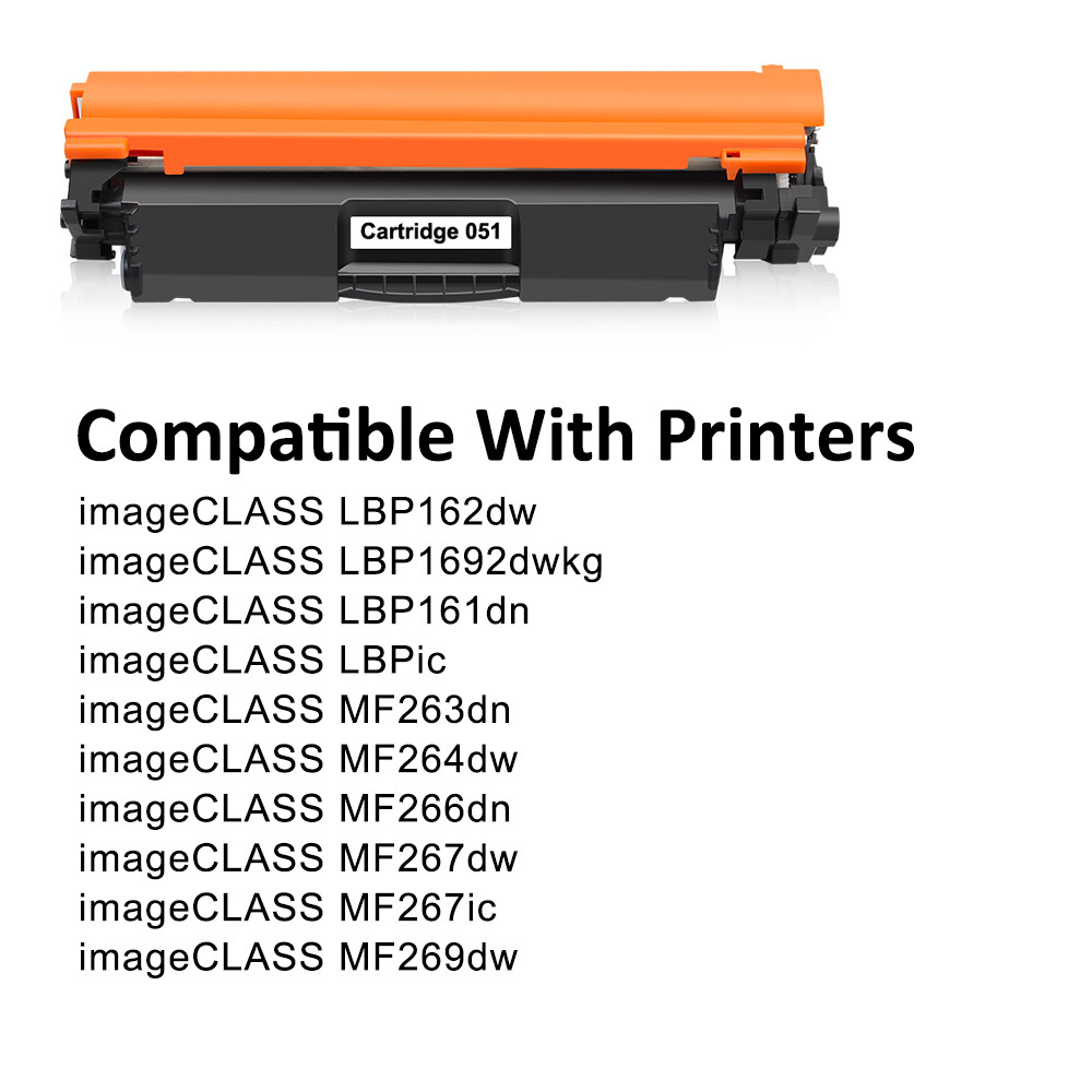 2x 051 Black Toner for Canon CRG-051 ImageCLASS MF264dw MF269dw LBP162dw MF267dw