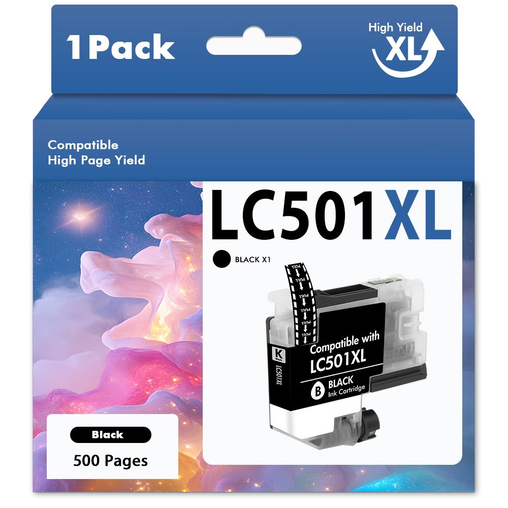 Compatible Black Color Ink fits Brother LC501XL MFC-J1260DW J1360DW J1410DW lot