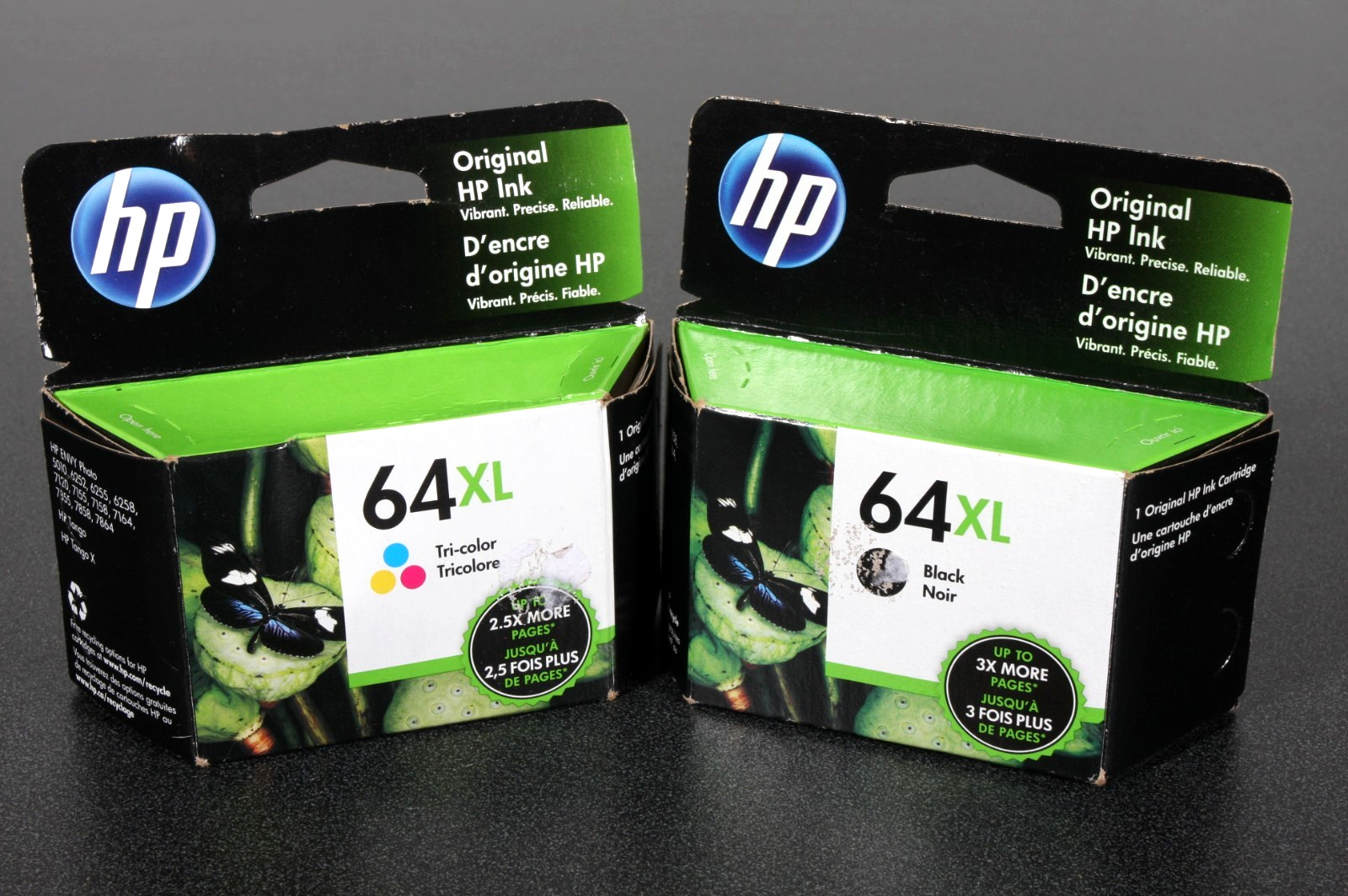 HP 64XL Black and 64XL Tricolor Ink Cartridge Genuine Sealed Exp 09/21 Exp 10/21