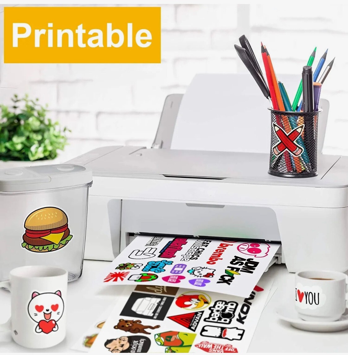 200 Sheets 8.5″x11″ Ink Jet Printable White Glossy Vinyl Sticker PP by Sihl
