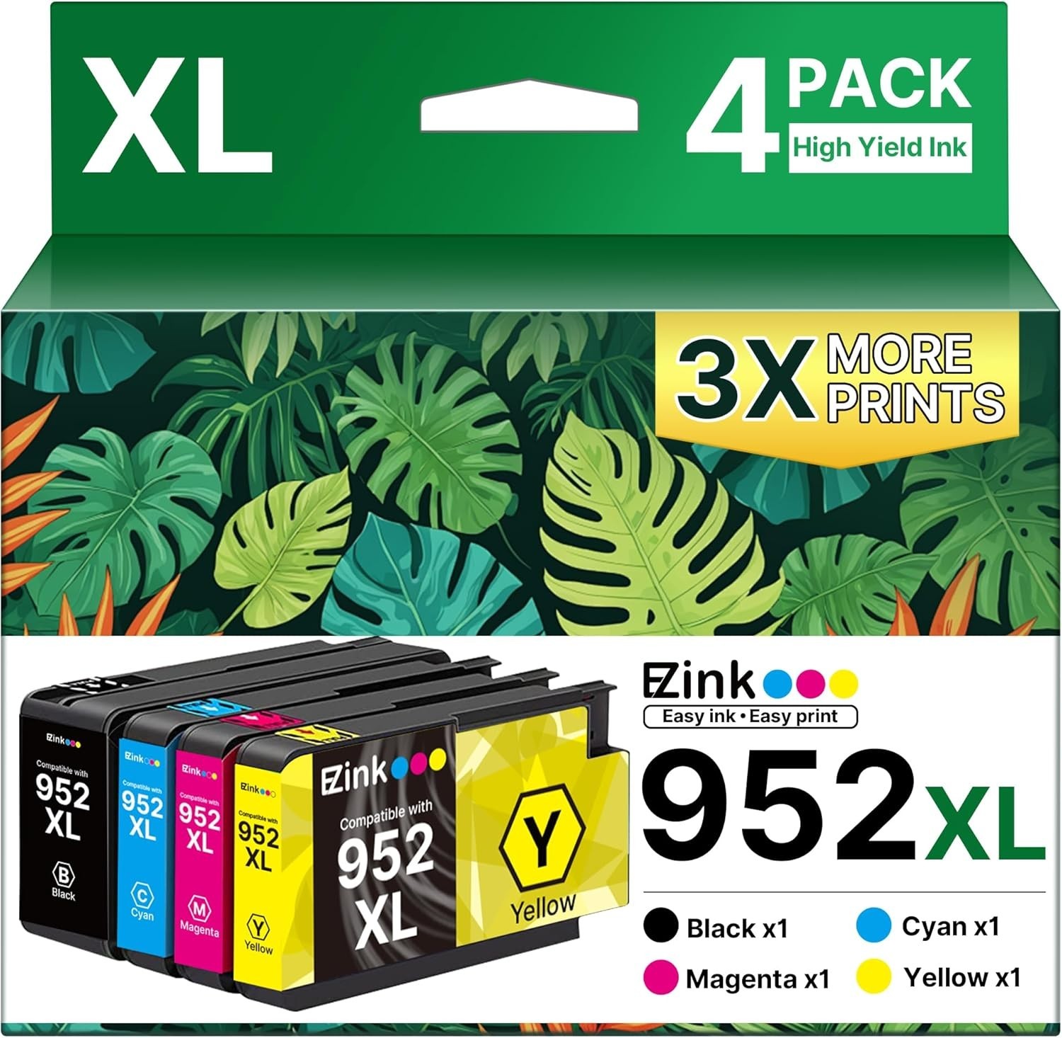 4-Pack 952 XL Ink Cartridges for HP 952XL OfficeJet Pro 8710 8715 8702 8210 7740