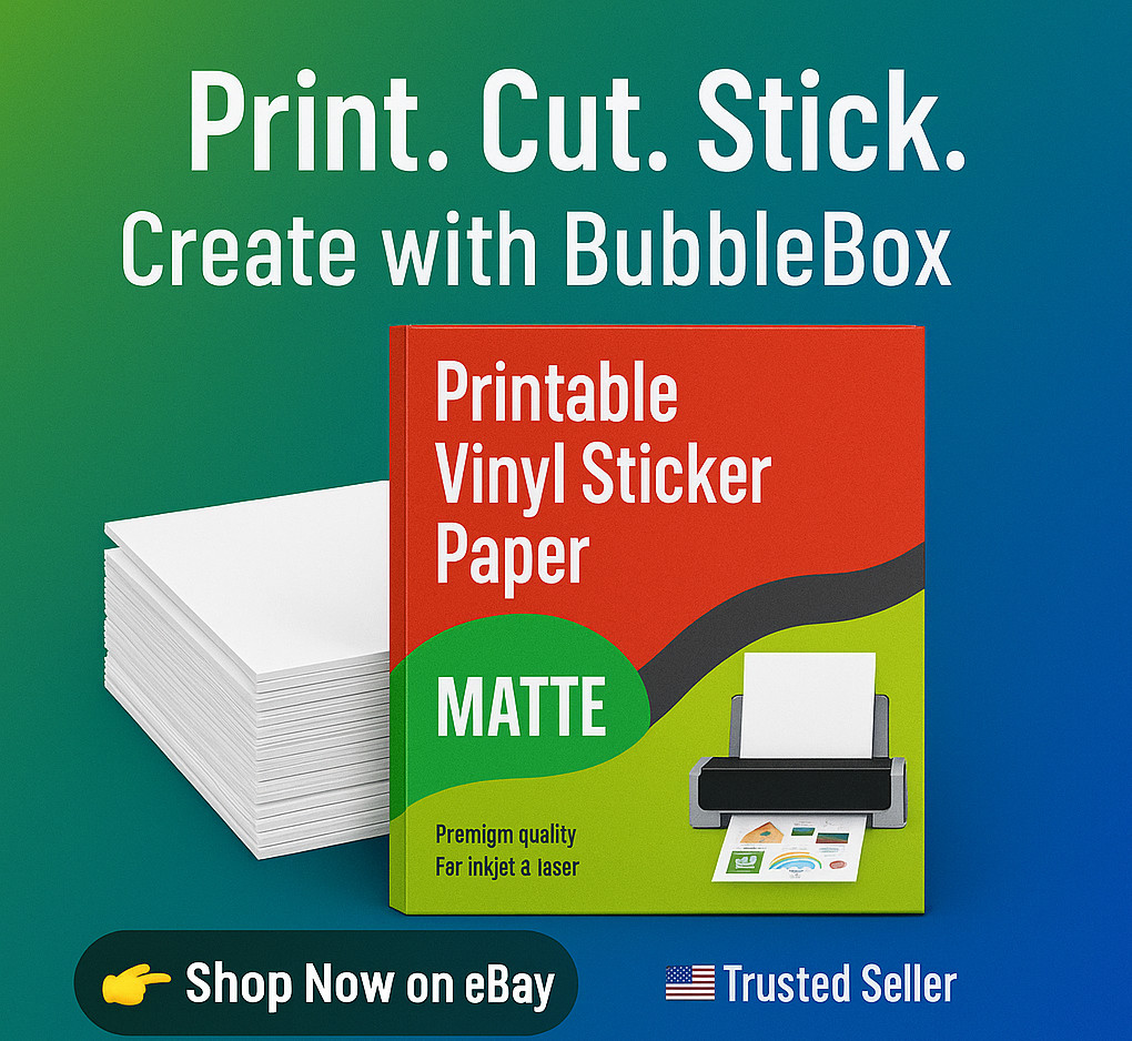 500 Sheets Matte Printable Vinyl Sticker Paper 8.5×11 Inkjet Laser Bulk Pack