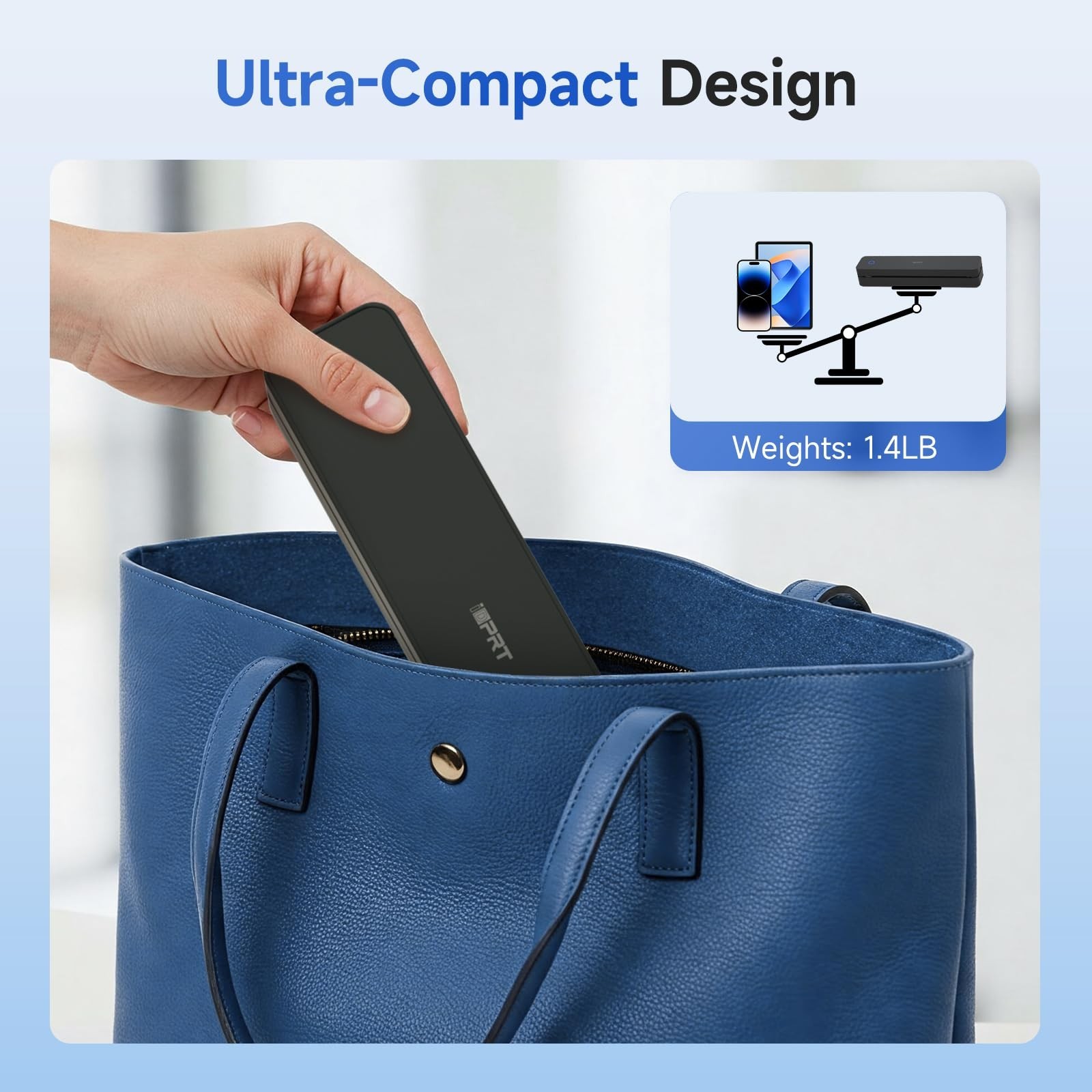 iDPRT MT610 Portable Printer 8.5×11 US Letter 300DPI Black Bluetooth