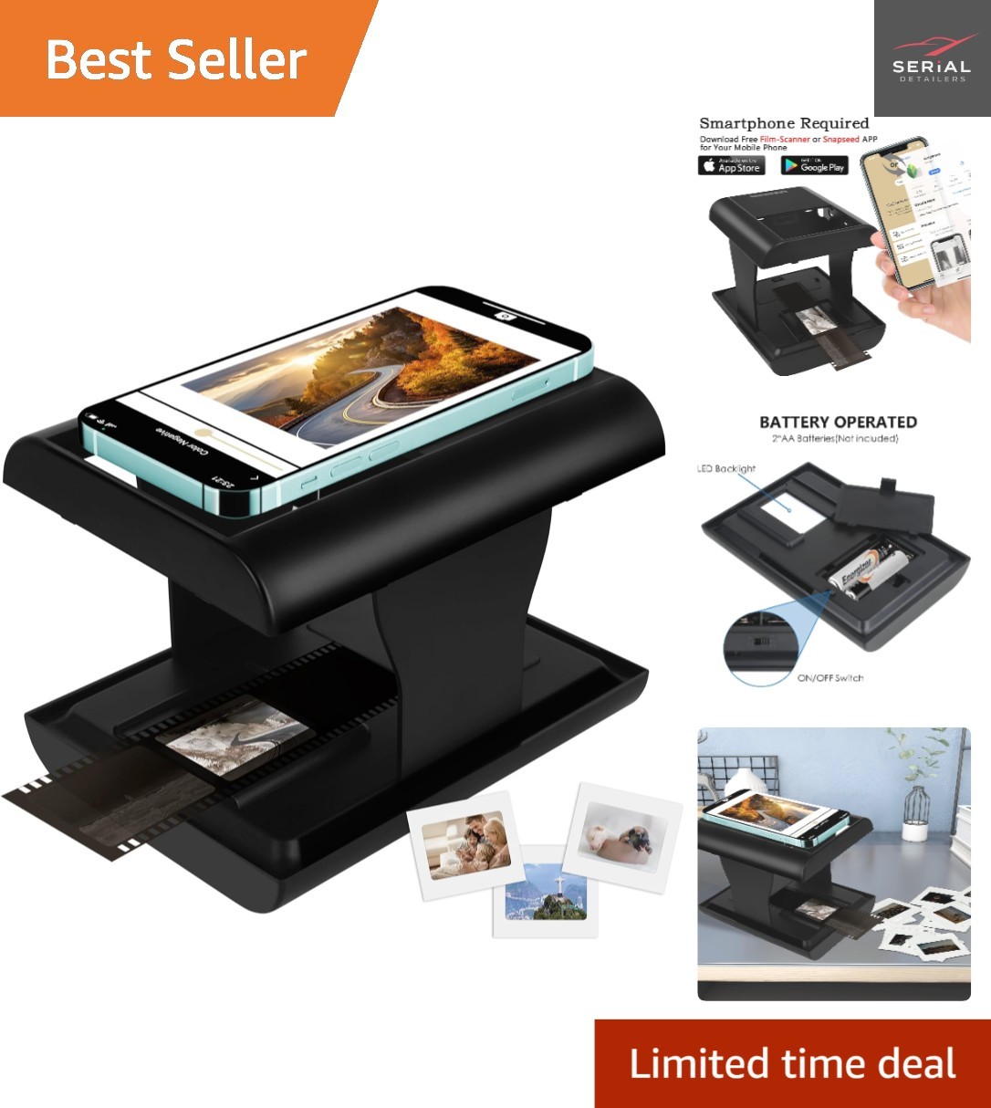 35mm Mobile Film Scanner – Digitize Slides to JPG with iPhone & App Support
