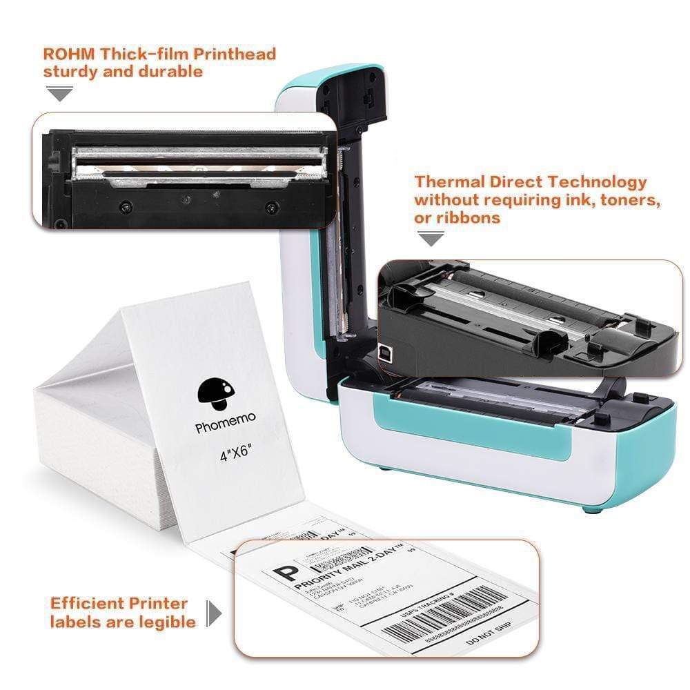 Phomemo 4 x 6 Thermal Desktop Shipping Label Printer for Small Business Lot