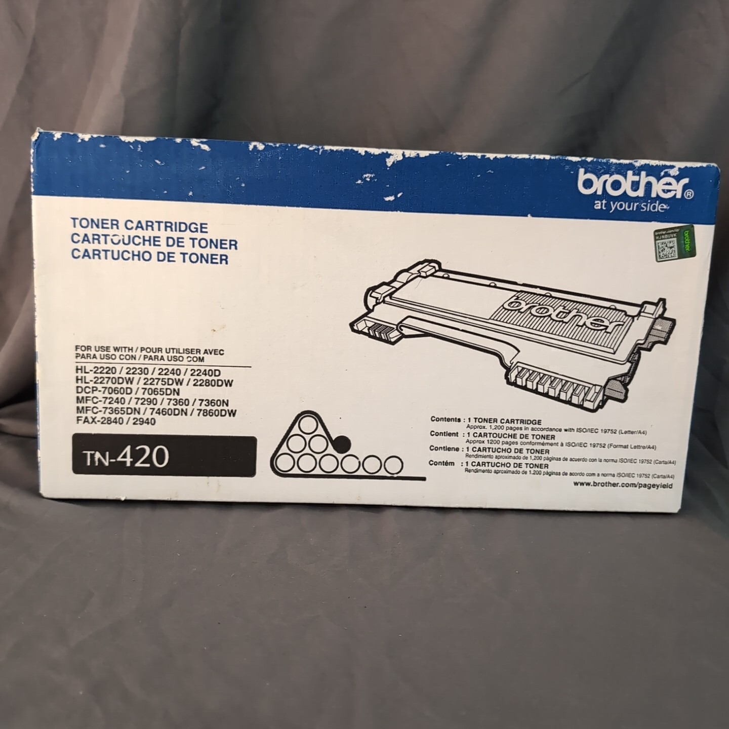 Black Toner Cartridge 012502626763 Brother TN-420 Genuine New OEM Sealed Box