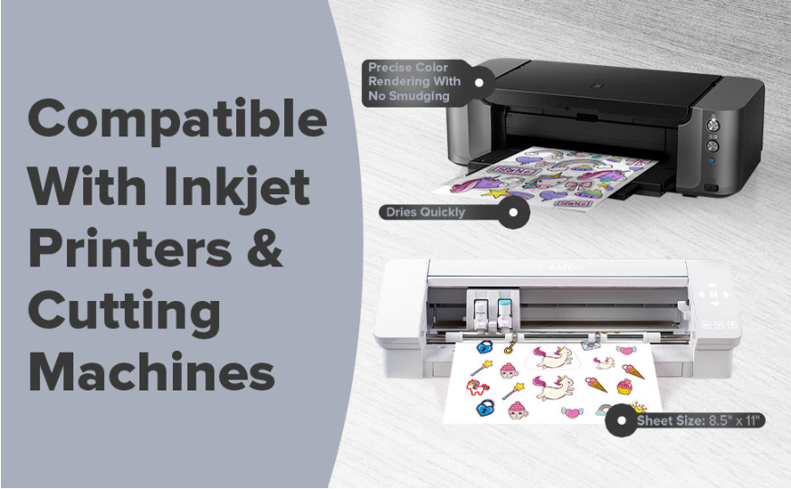 200 Sheets 8.5″x11″ Ink Jet Printable White Glossy Vinyl Sticker PP by Sihl