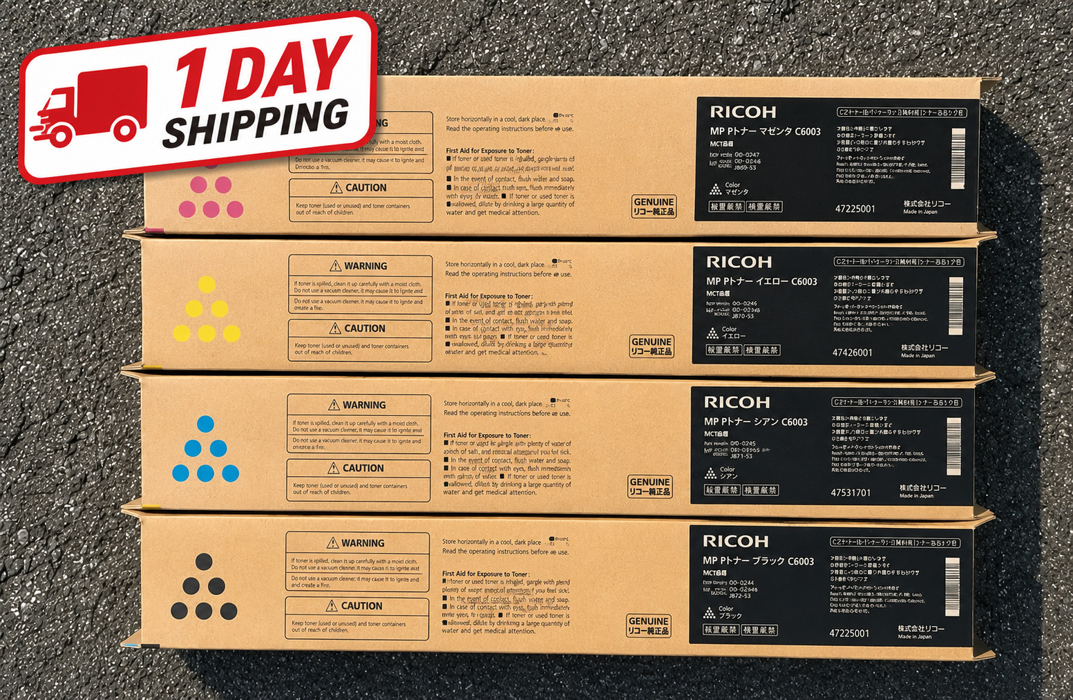 Genuine Ricoh Savin Lanier Toner 4colors SET MP C6003 MP C5503 MP C4503 MP C6004