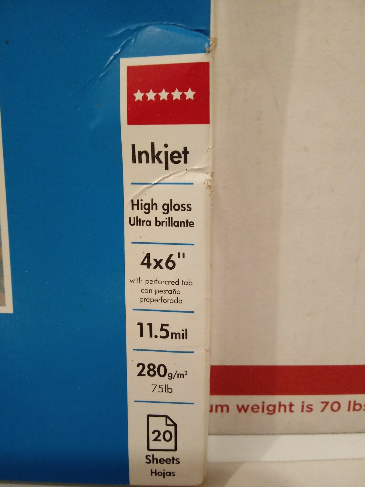 HP Premium Plus 4 X 6″ High Gloss Inkjet Photo Paper 11.5 Mil 20 sheets Q1977A