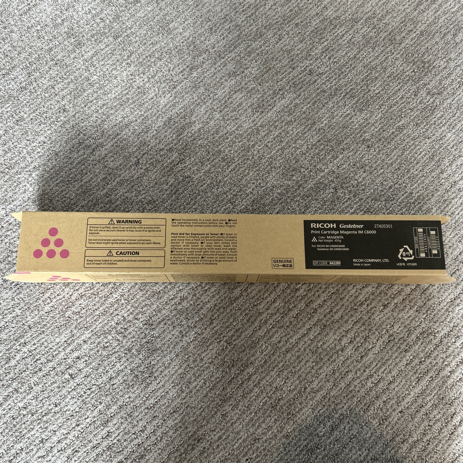 NEW Genuine Ricoh Magenta Toner Print Cartridge for IM C6000