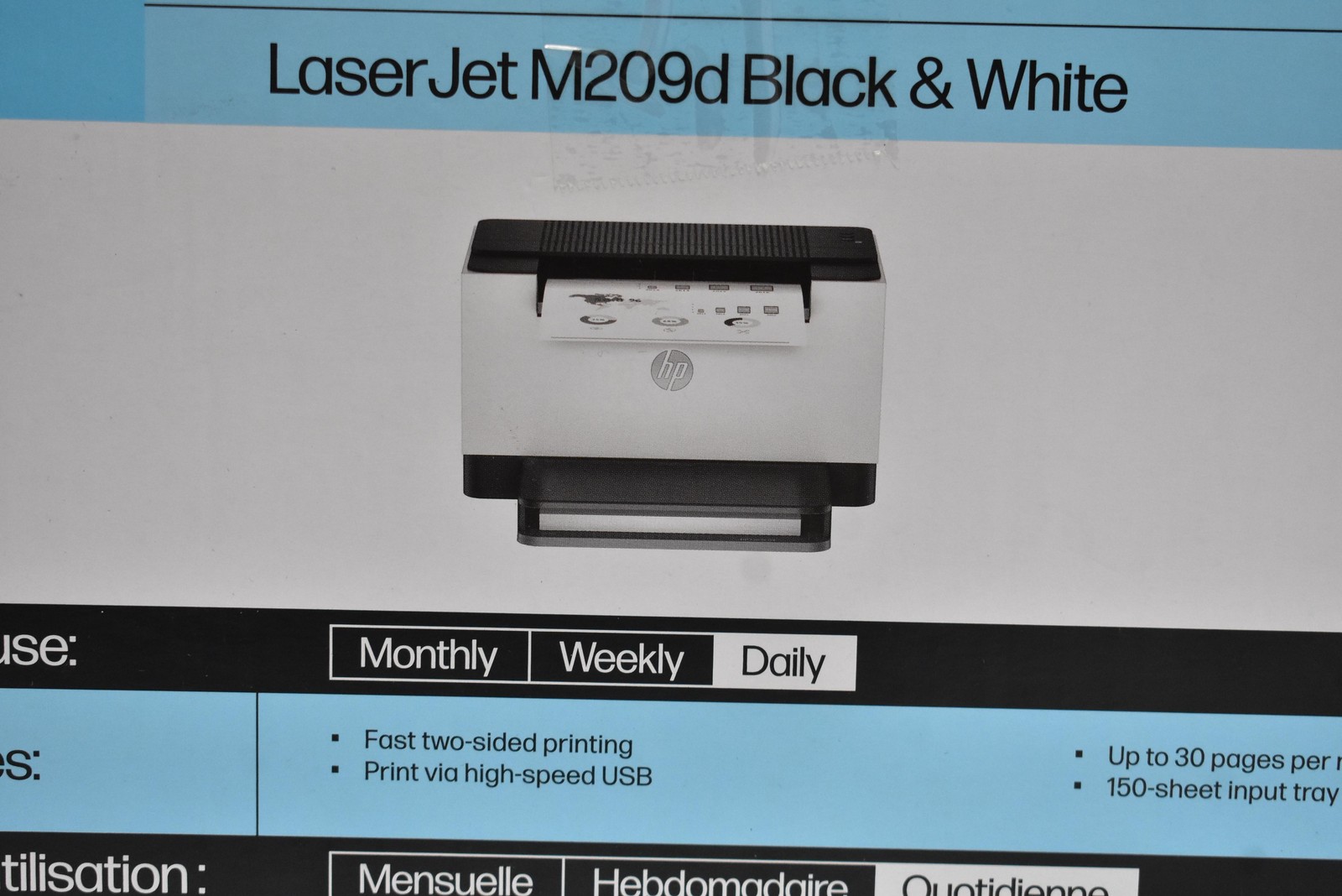 HP LaserJet M209d Monochrome Printer USB 2.0 Duplex 30ppm 150Sheet Black & White