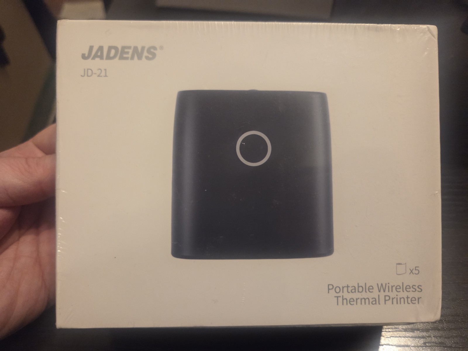 Jadens Portable Wireless Thermal Label Printer JD-21 Black Sealed New